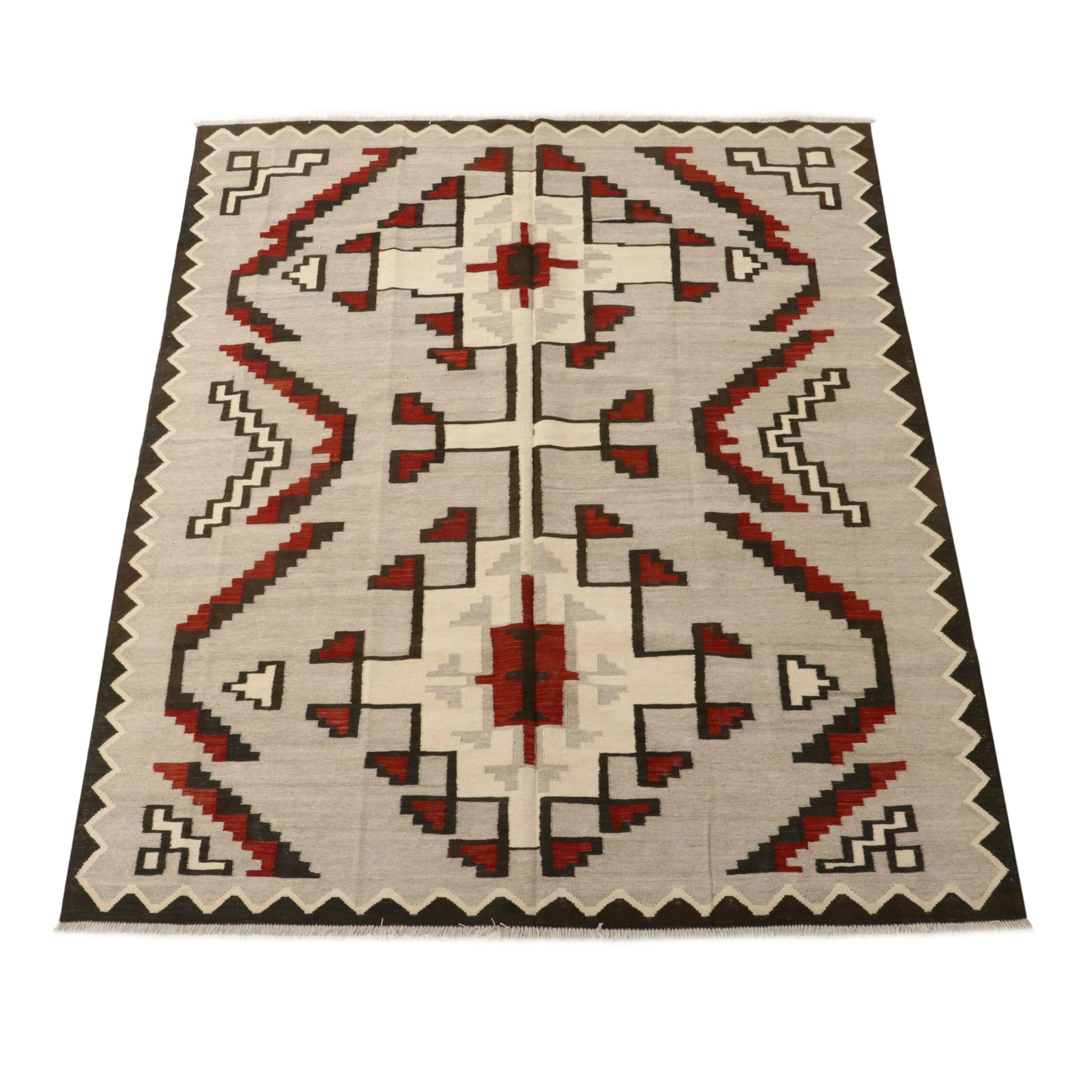 7'10 x 9'10 Handwoven Pakistani Southwestern Style Kilim Area Rug