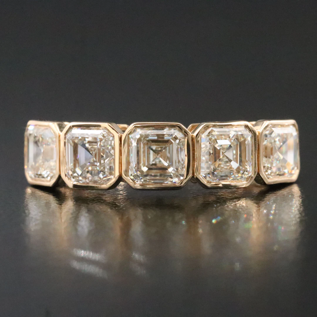 18K 3.50 CTW Diamond Five Stone Ring with GIA Reports