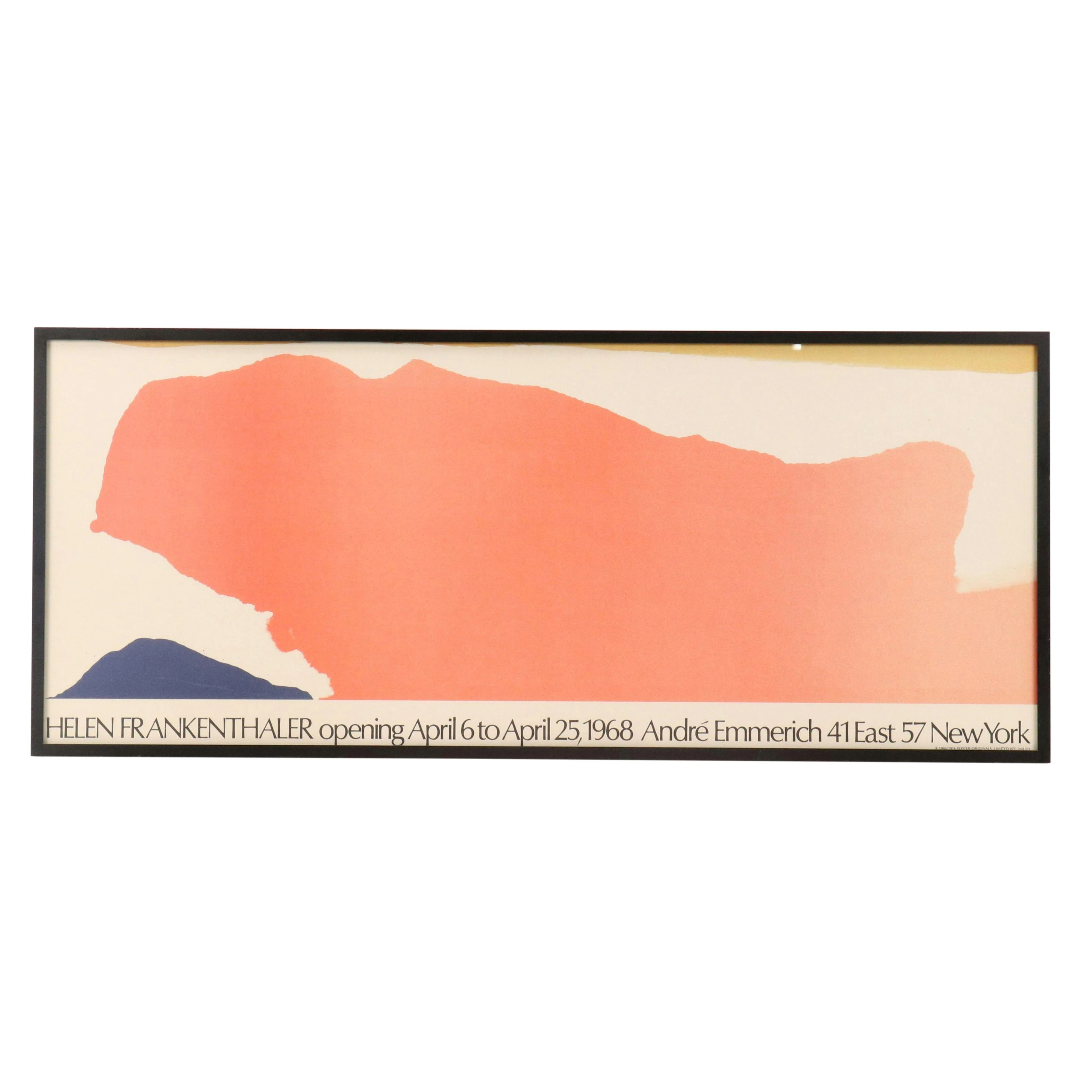Color Lithograph Exhibition Poster After Helen Frankenthaler Color Field, 1974