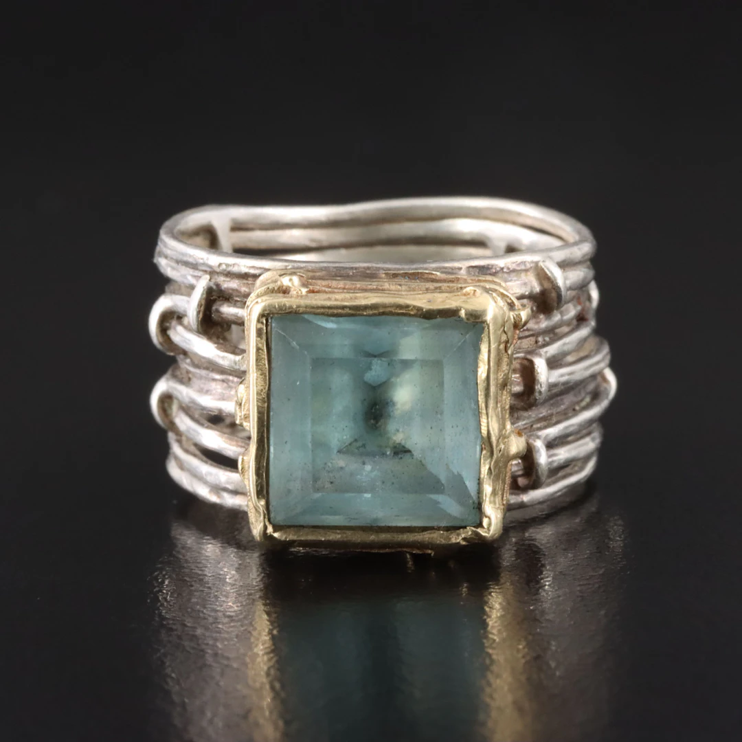Sterling and 14K Topaz Ring