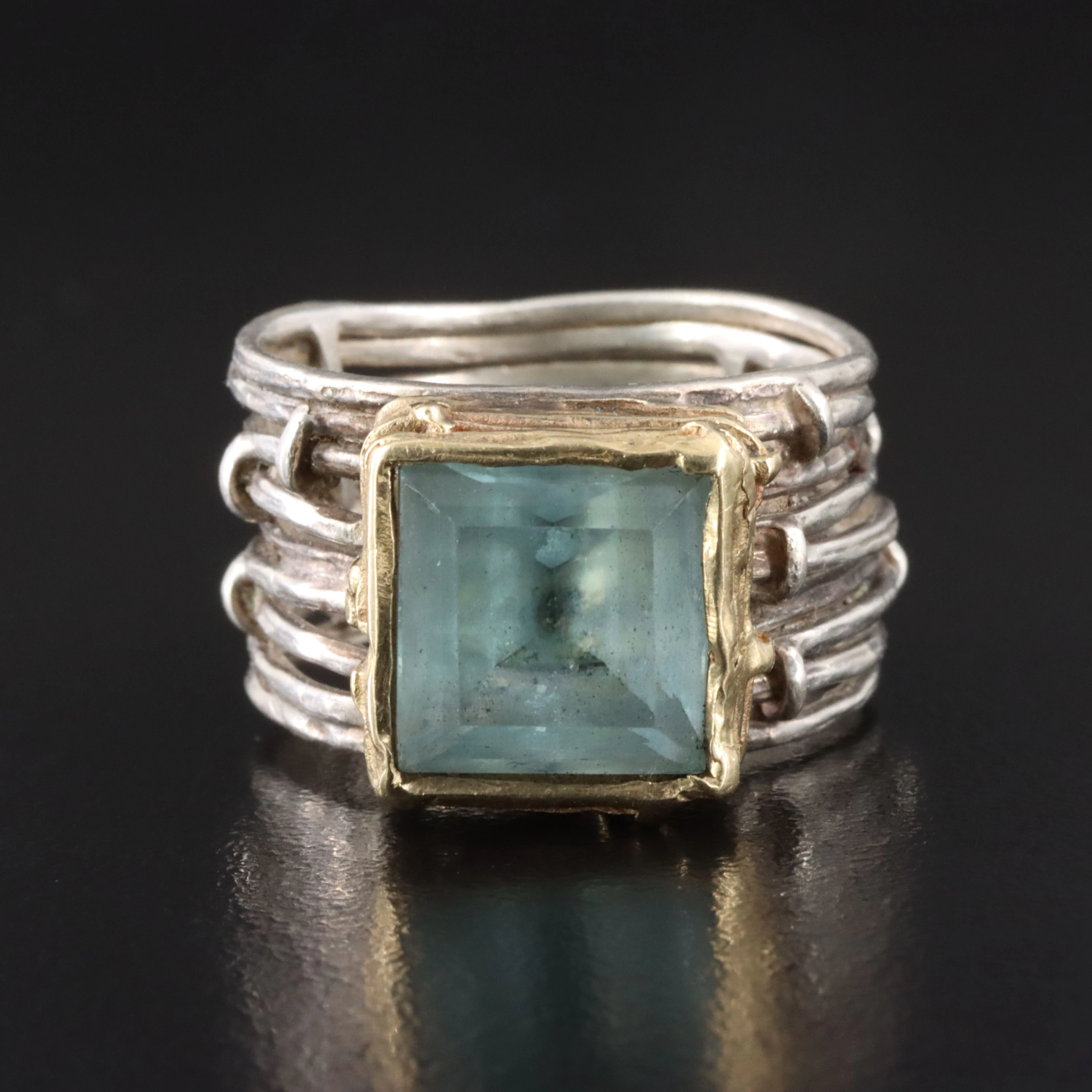 Sterling and 14K Topaz Ring