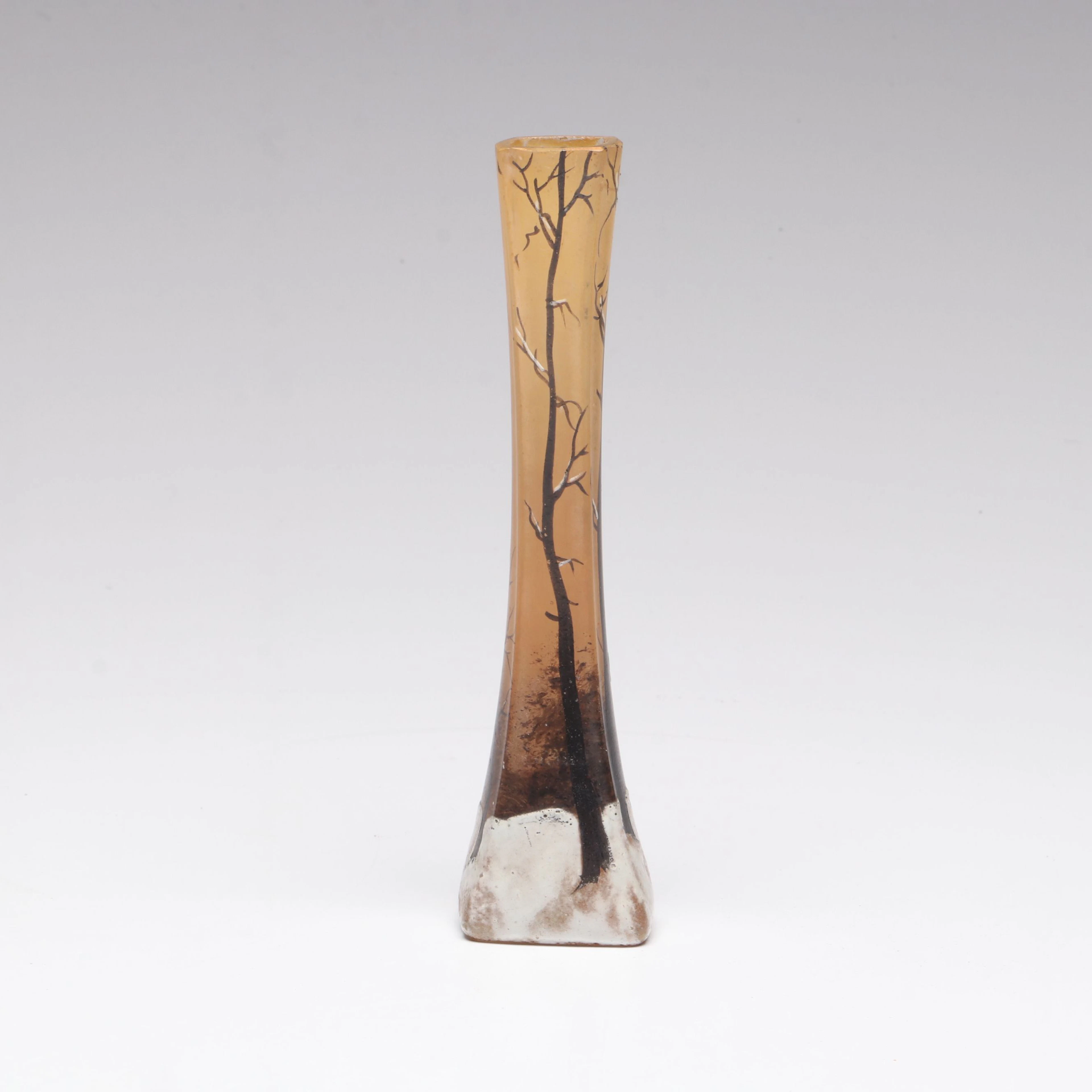 Legras Art Nouveau Enameled Vase, Early 20th Century