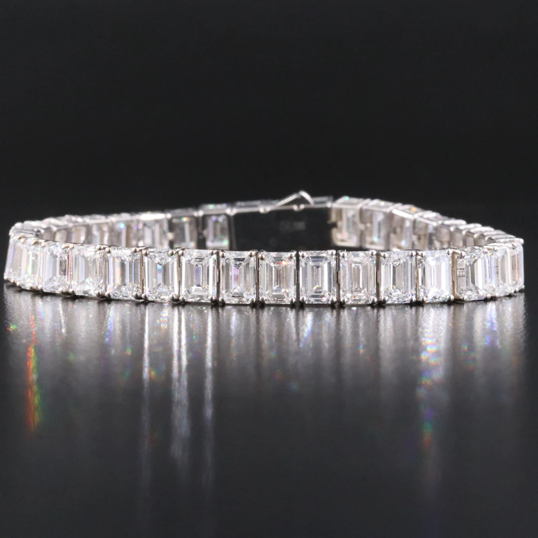 14K 26.87 CTW Lab Grown Diamond Line Bracelet with IGI Jewelry Report