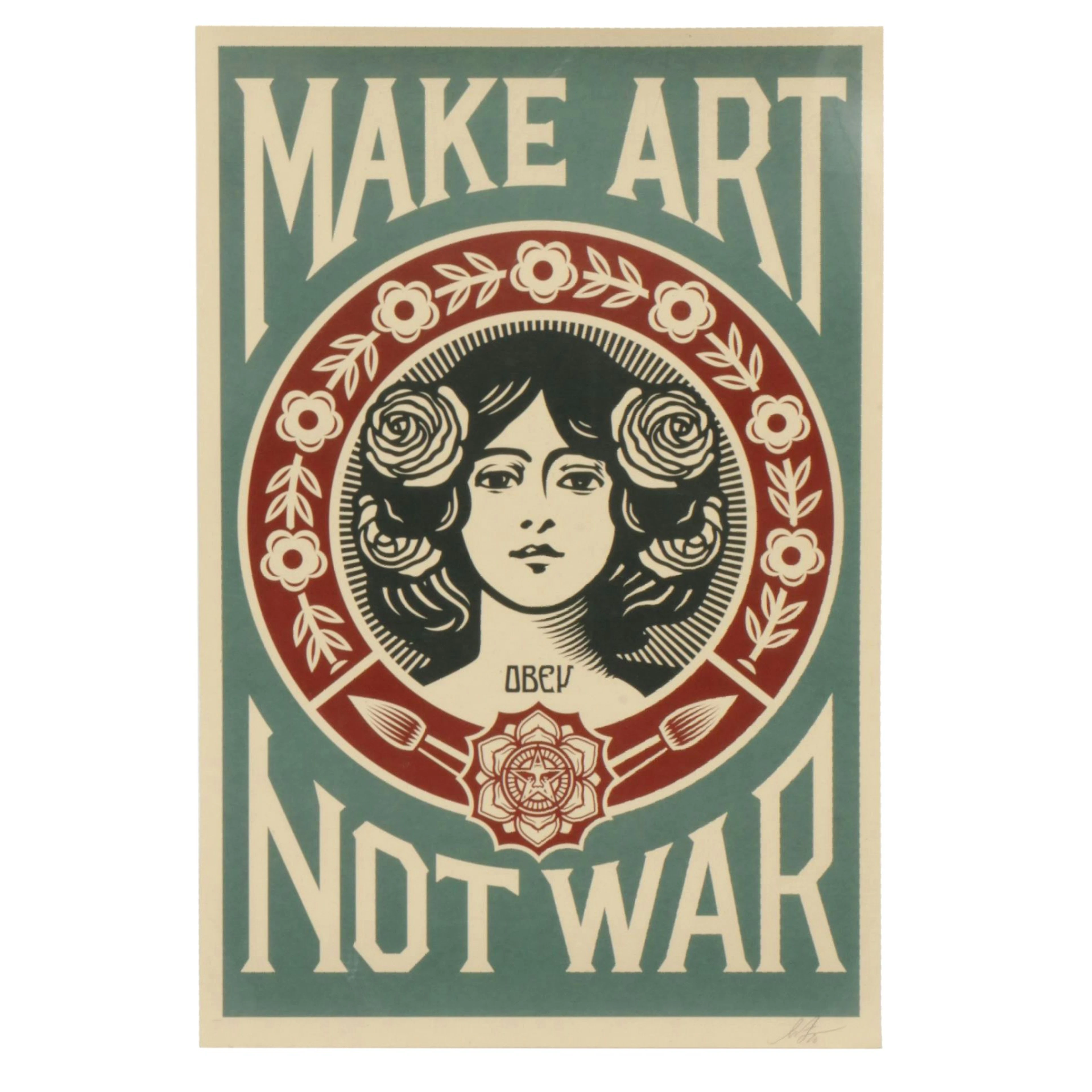 Shepard Fairey Blue Colorway "Make Art Not War" Offset Lithograph, 2026