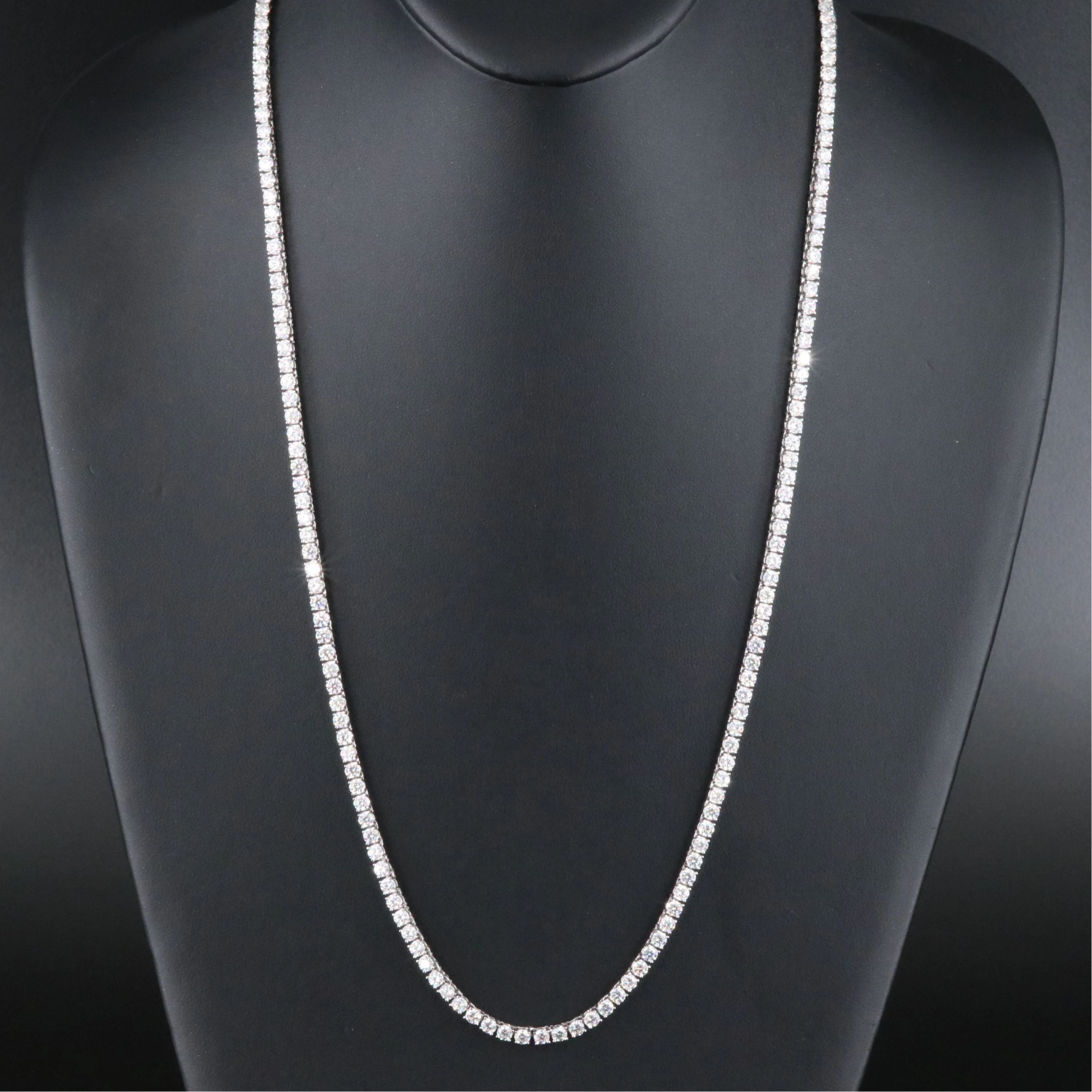 Sterling Moissanite Rivière Necklace