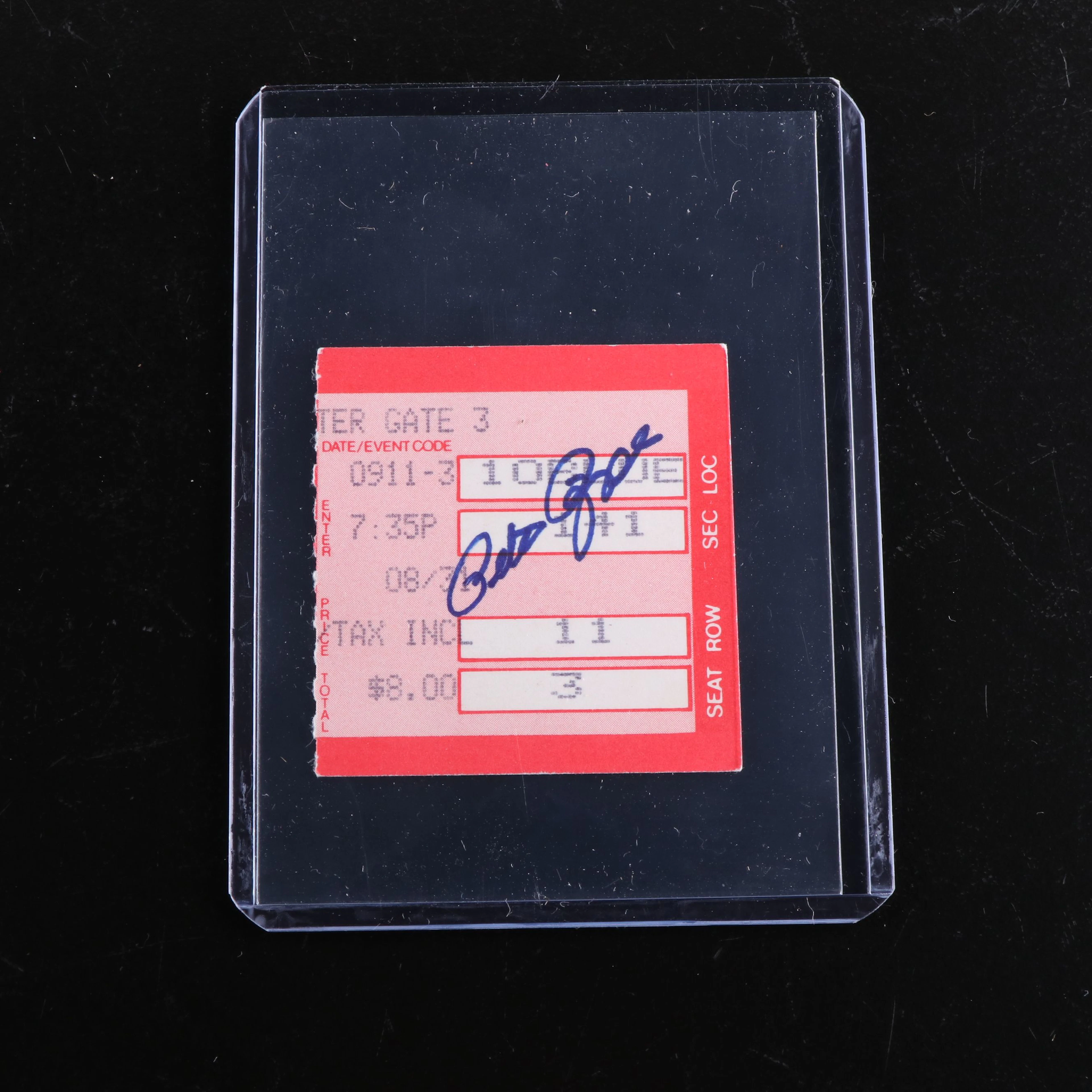 Pete Rose Signed Record Breaking Hit Ticket Stub, JSA
