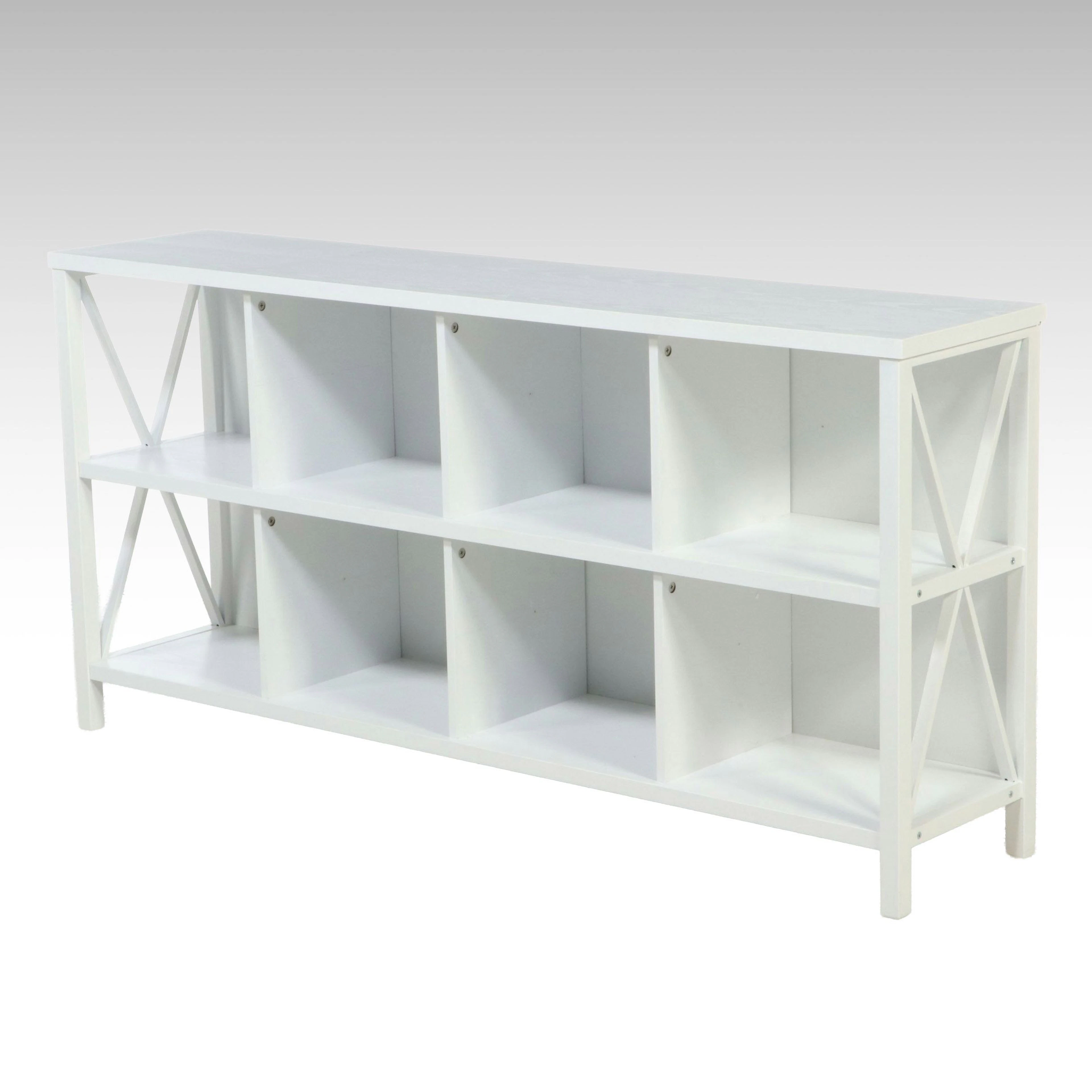 Modern White Cubed Console Bookcase, 21st Century