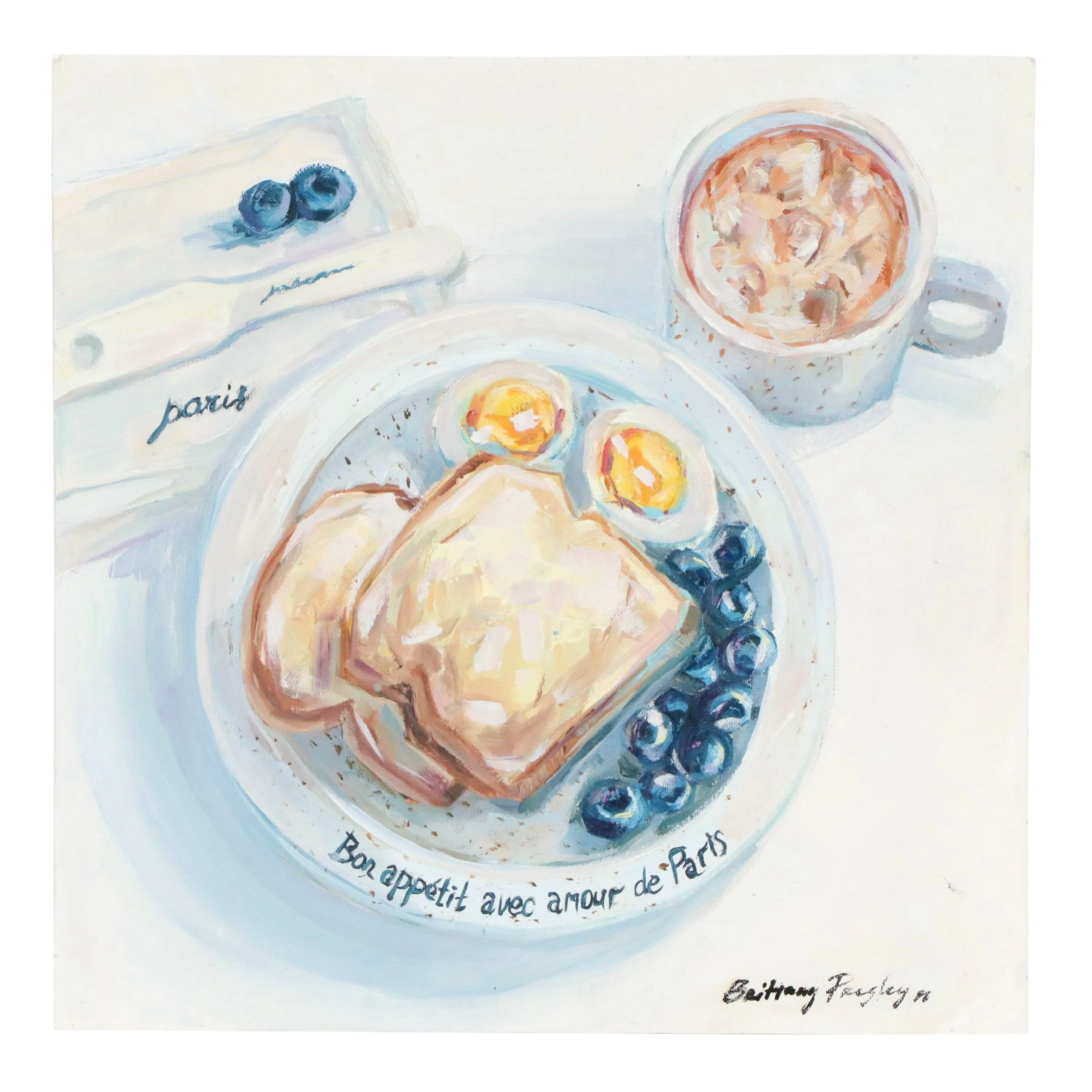 Brittany Presley Breakfast Food Oil Painting, 2026