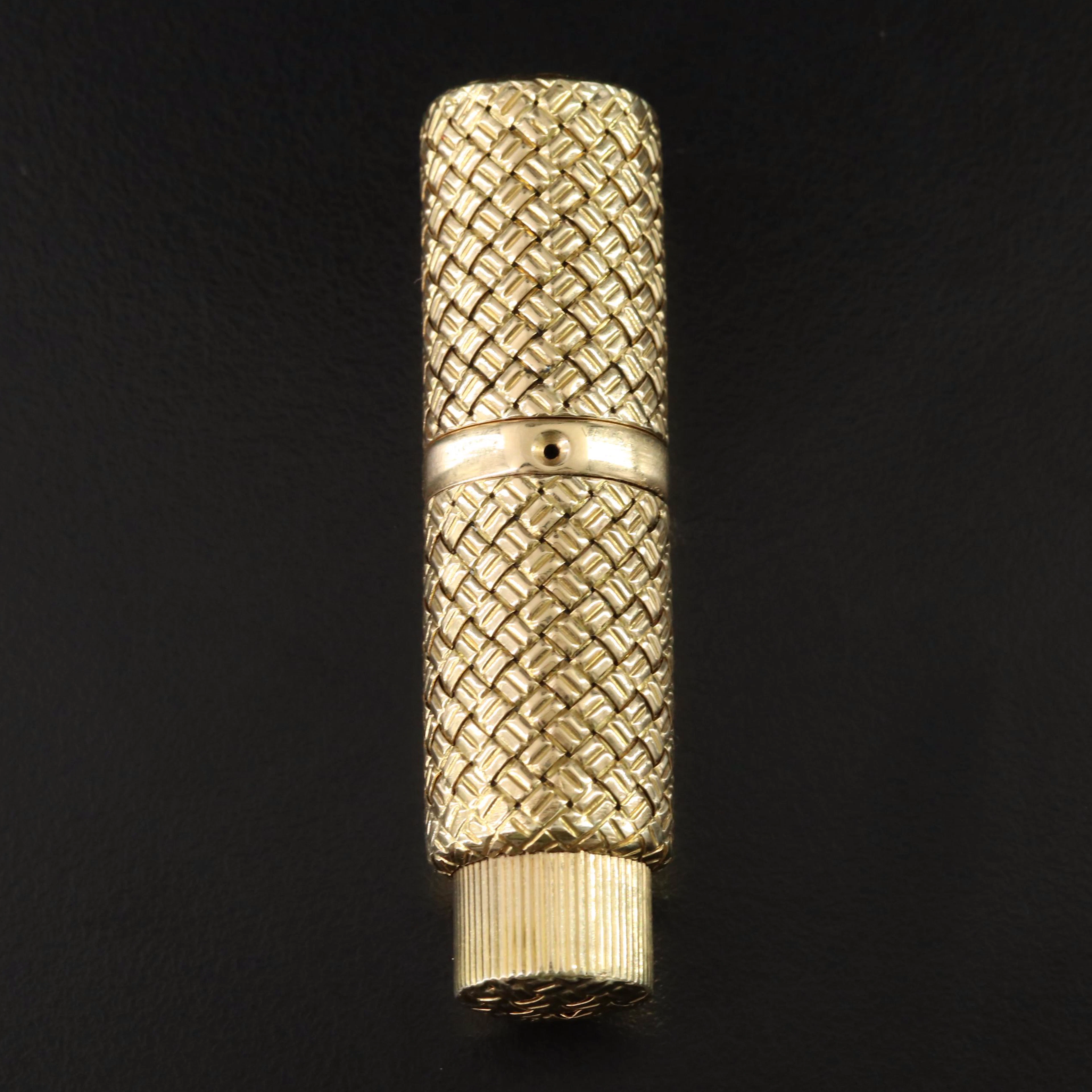 Van Cleef & Arpels 18K Basket Weave Flacon, 1950s