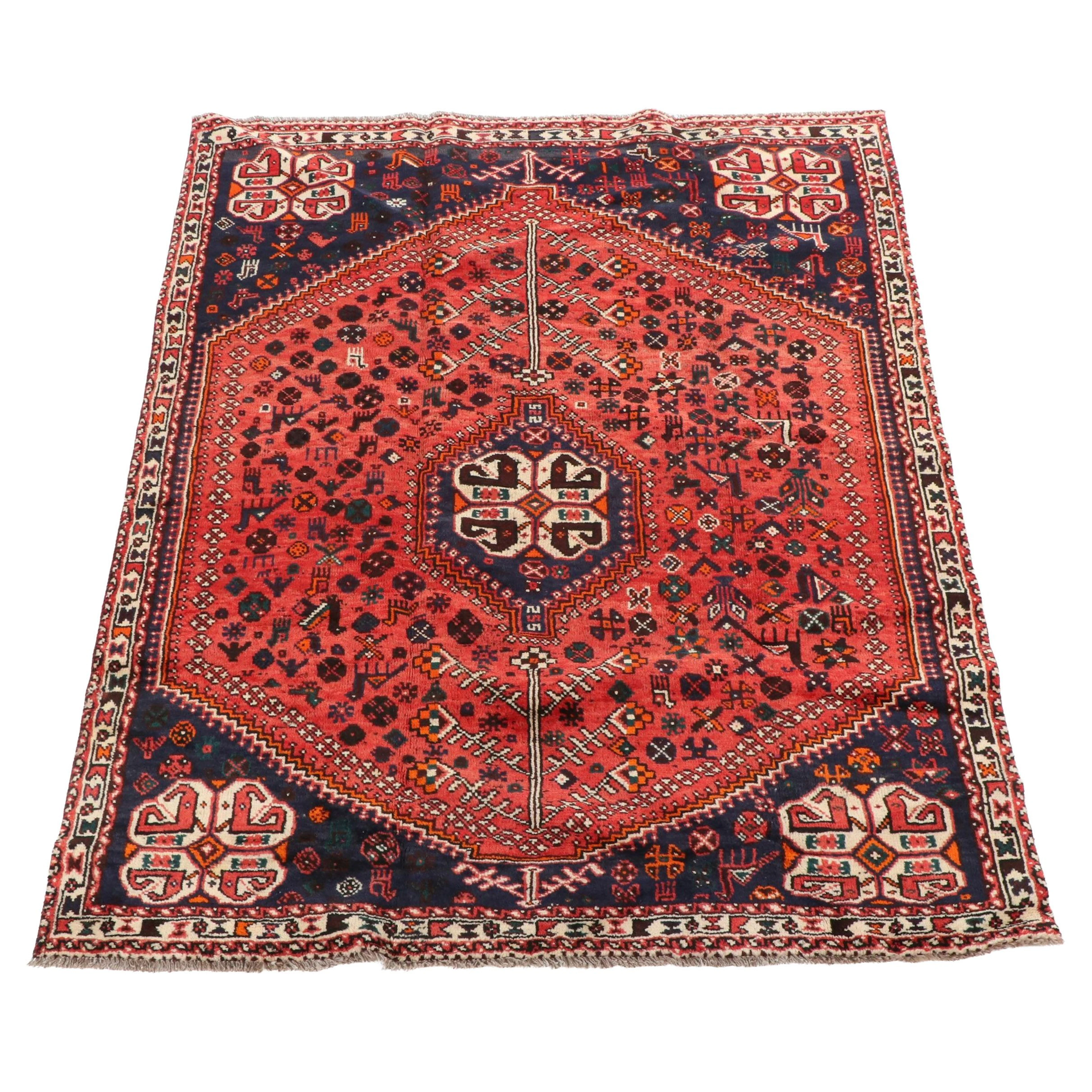 6'8 x 9'3 Hand-Knotted Persian Qashqai Area Rug