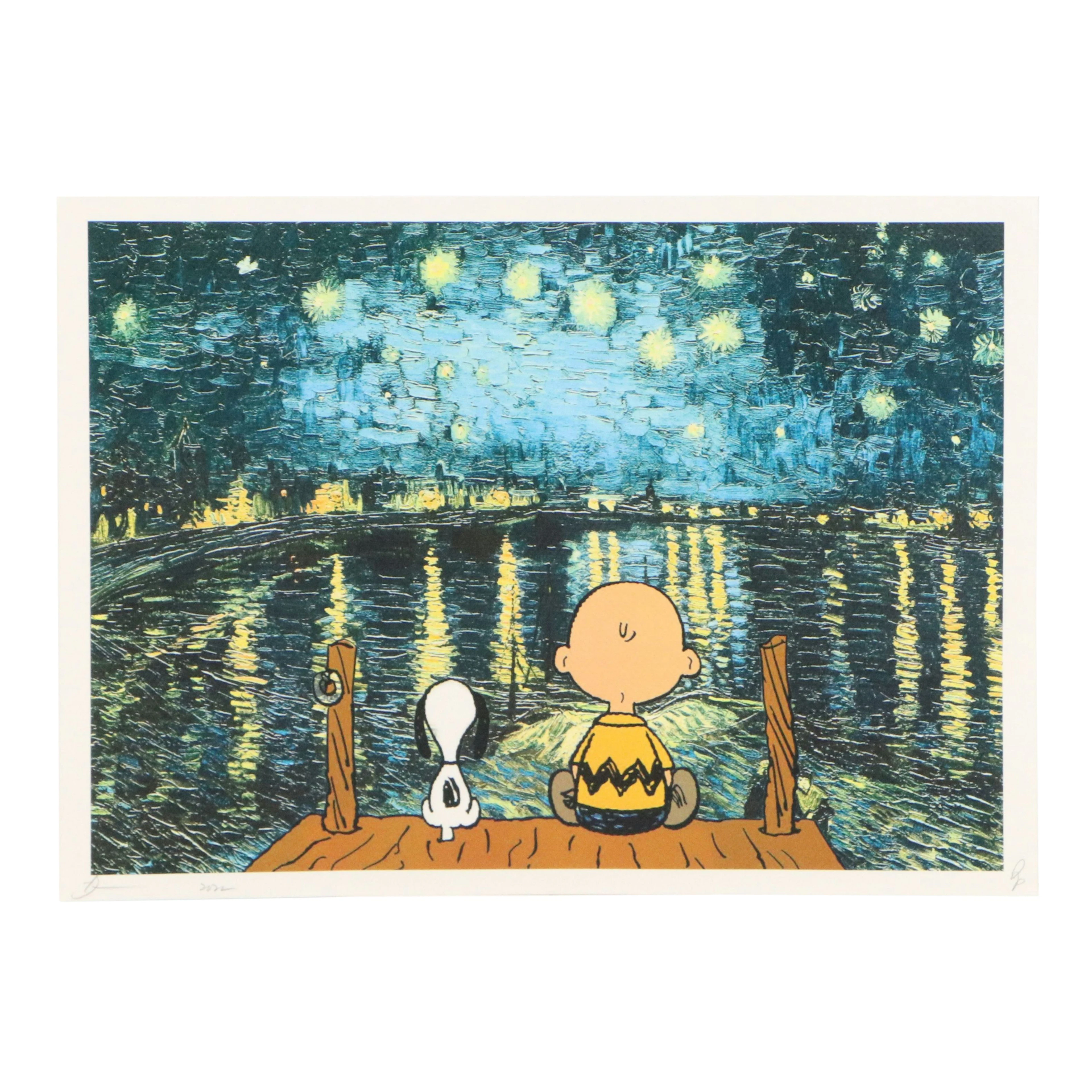 Death NYC Pop Art Graphic Featuring Peanuts x Van Gogh, 2022