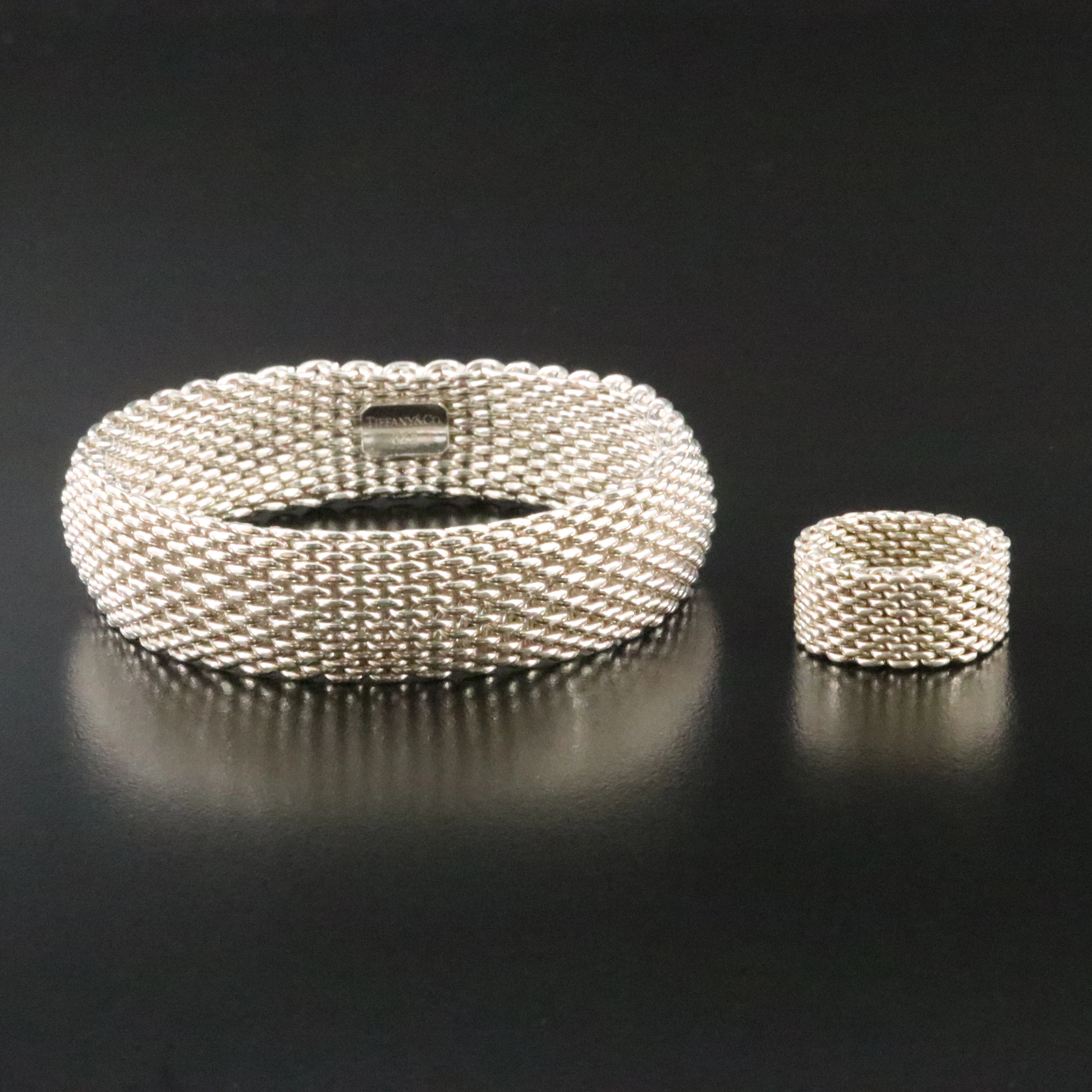 Tiffany & Co. Somerset Sterling Mesh Bracelet and Ring