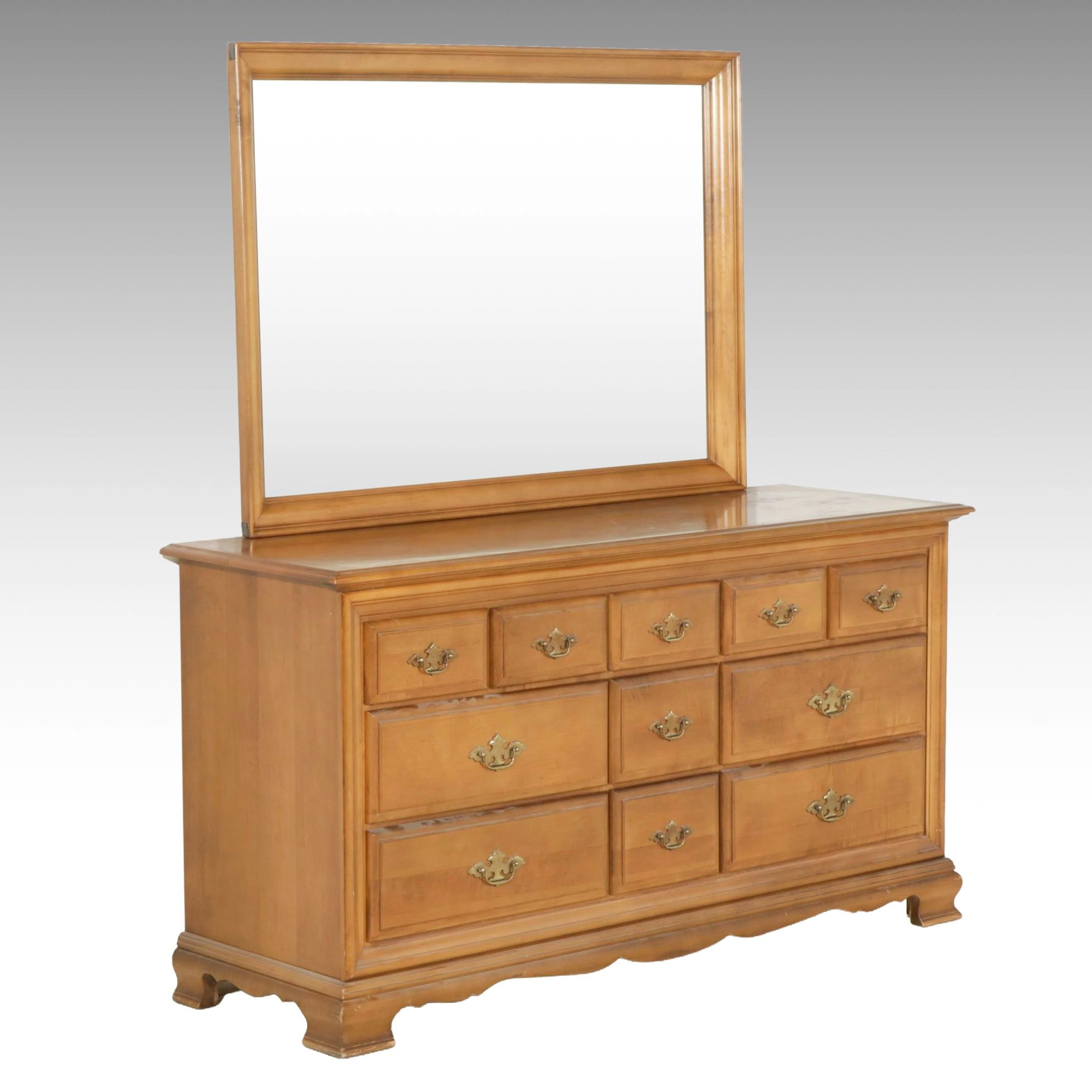 Sumter Cabinet Co. Colonial Revival Style Pine Dresser with Mirror