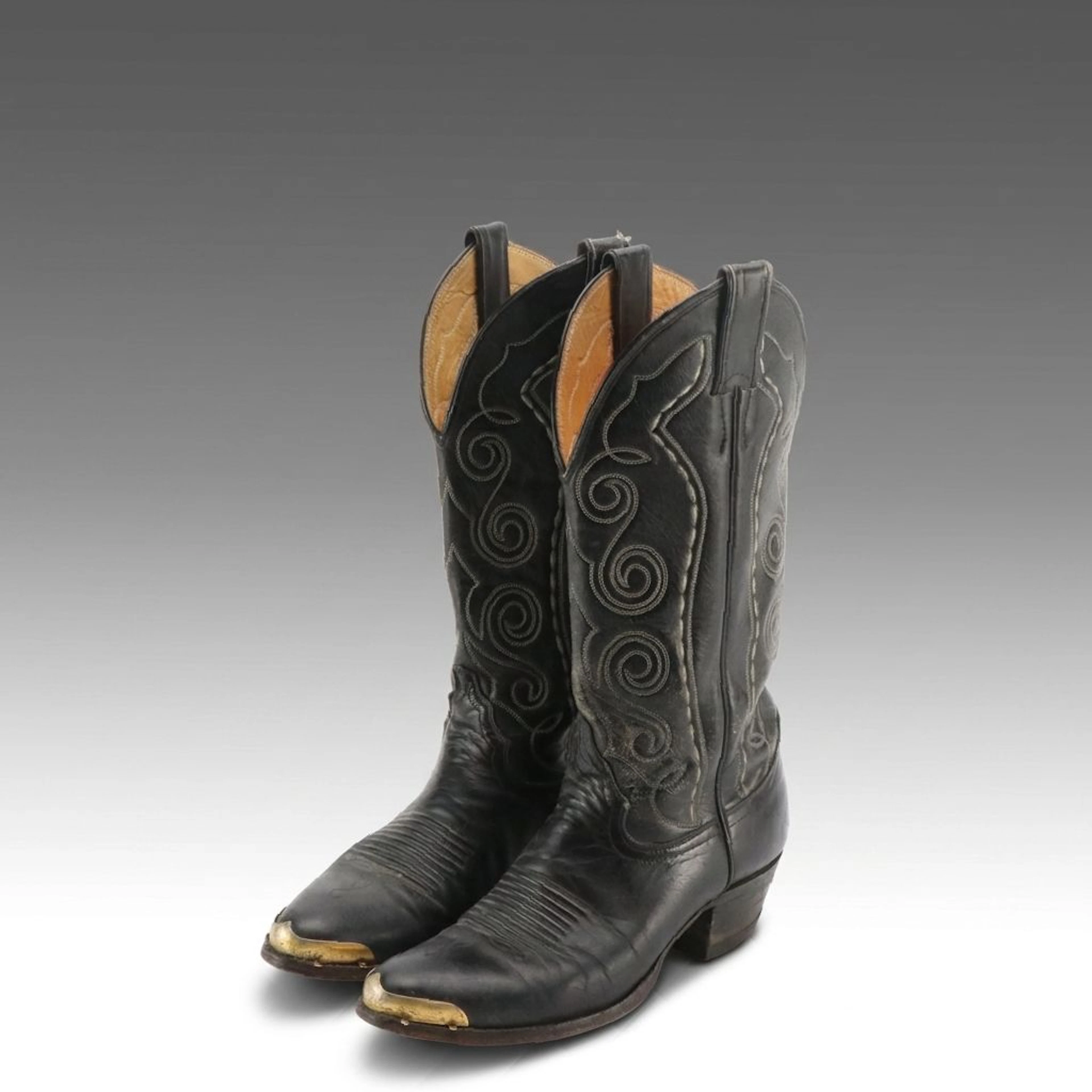 Justin L4347 Leather 12" Western Boots with Boot Tips, Vintage