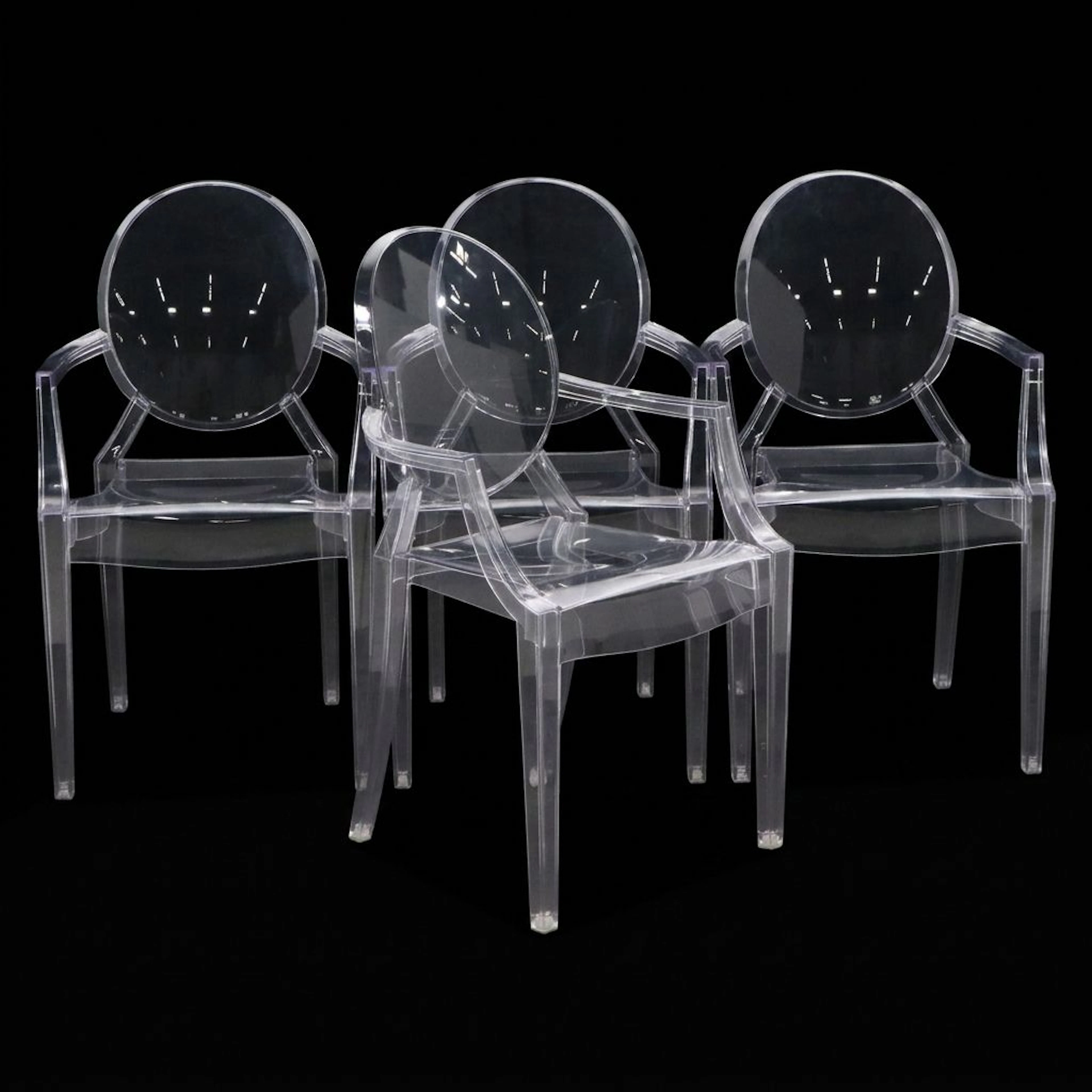 Four Philippe Starck for Kartell Milano "Louis Ghost" Acrylic Armchairs
