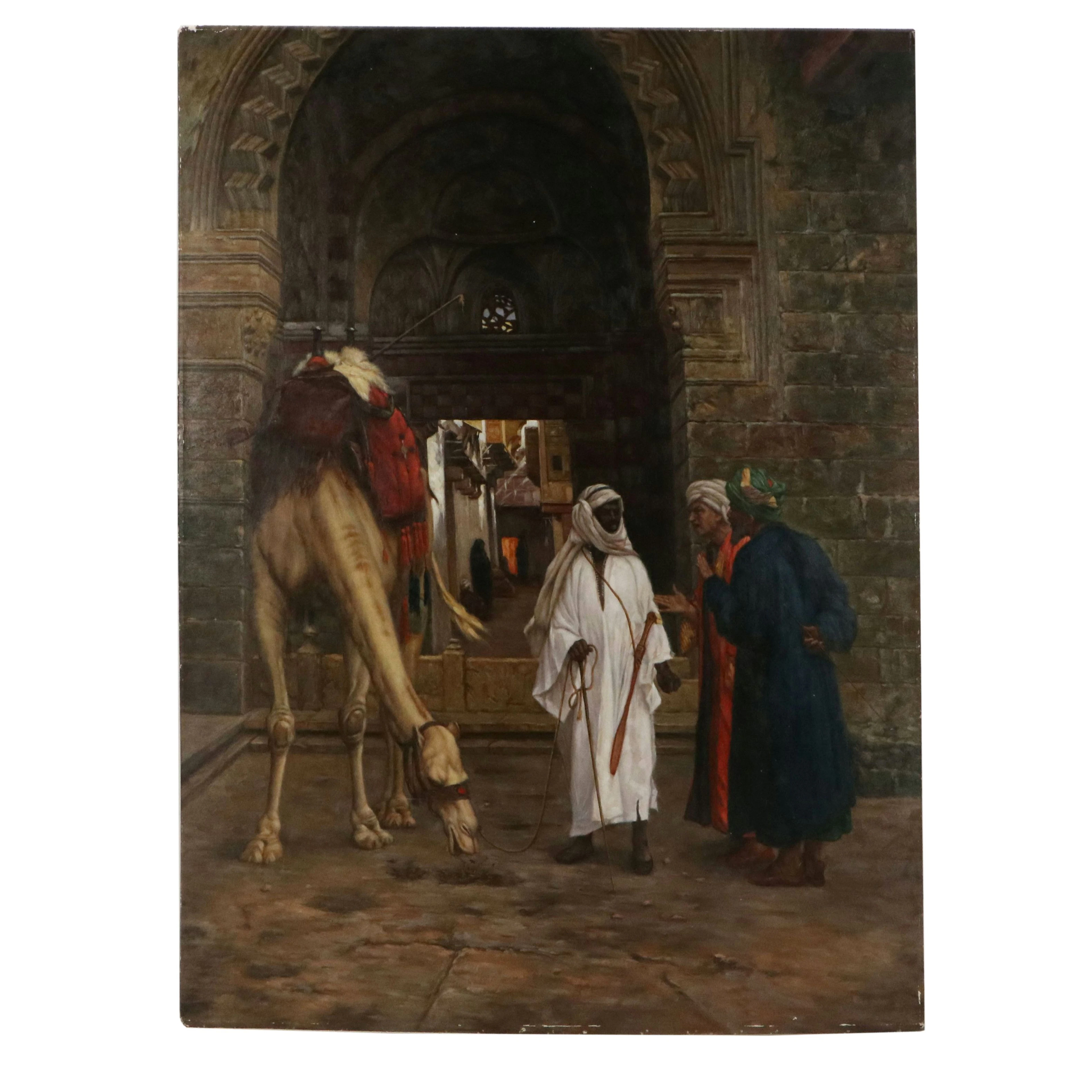 After Jean-Léon Gérôme Orientalist Oil Painting "A Dispute Among Arabs"