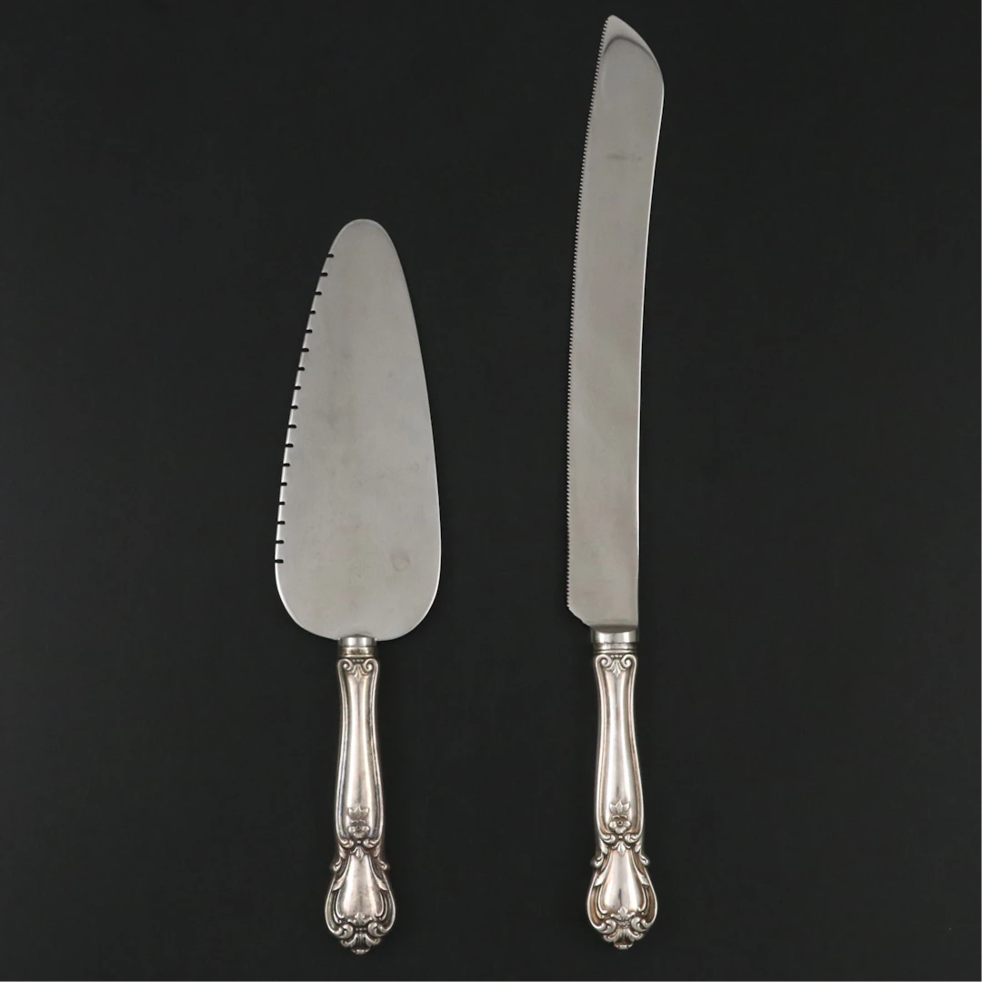 Weidlich "Ancestry" Sterling Silver Handled Carving Knife and Cake Server