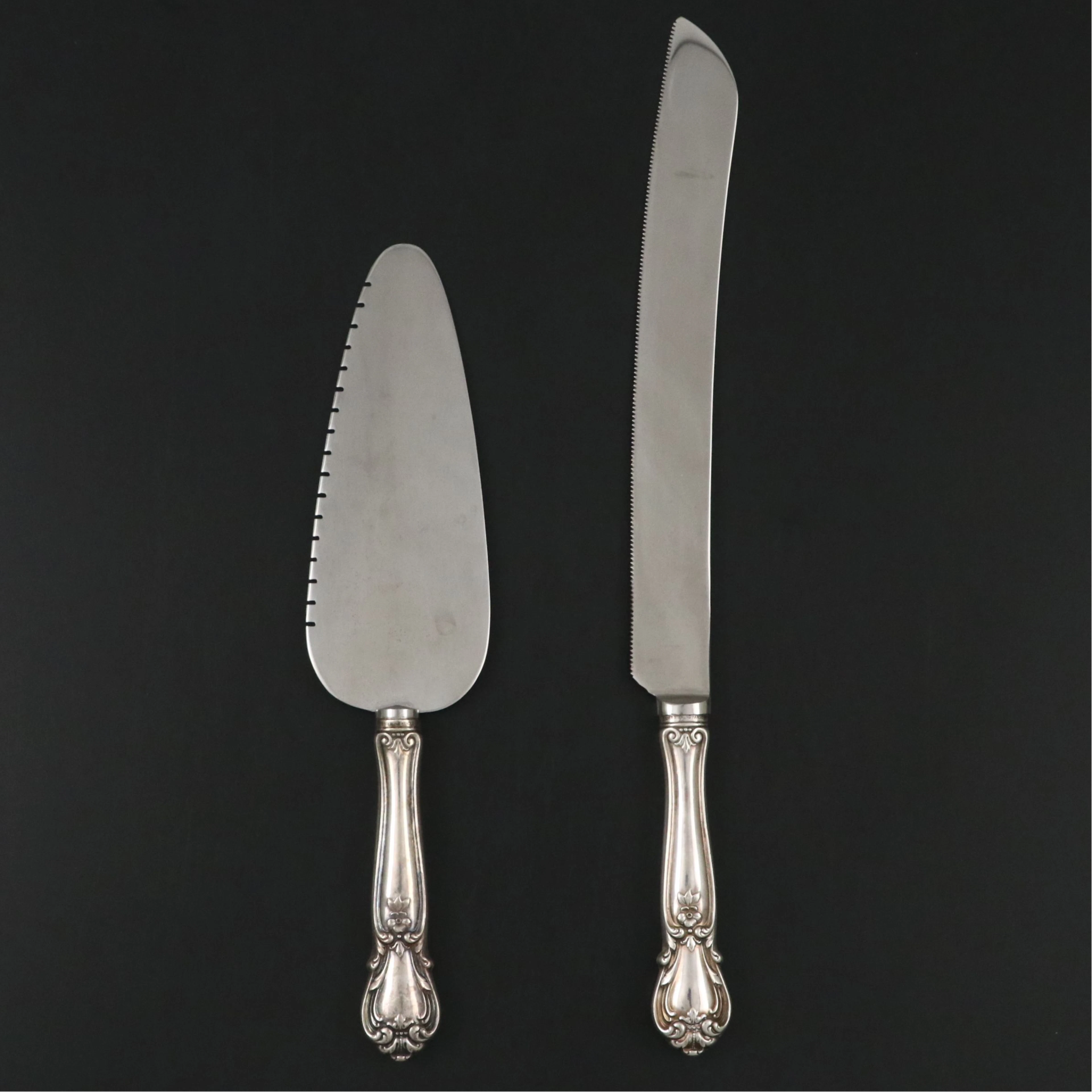 Weidlich "Ancestry" Sterling Silver Handled Carving Knife and Cake Server