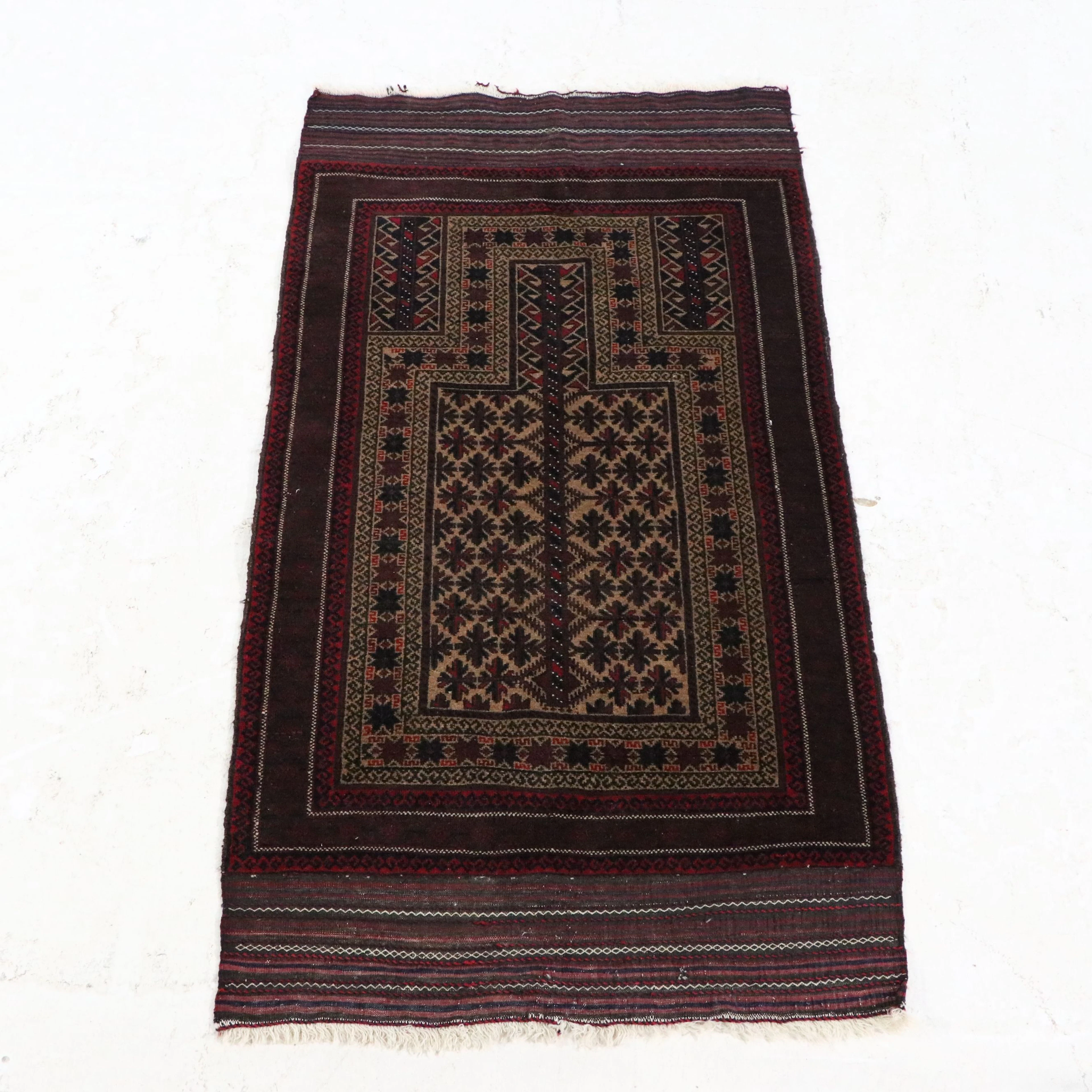 2'5 x 4'11 Hand-Knotted Afghan Baluch Prayer Rug
