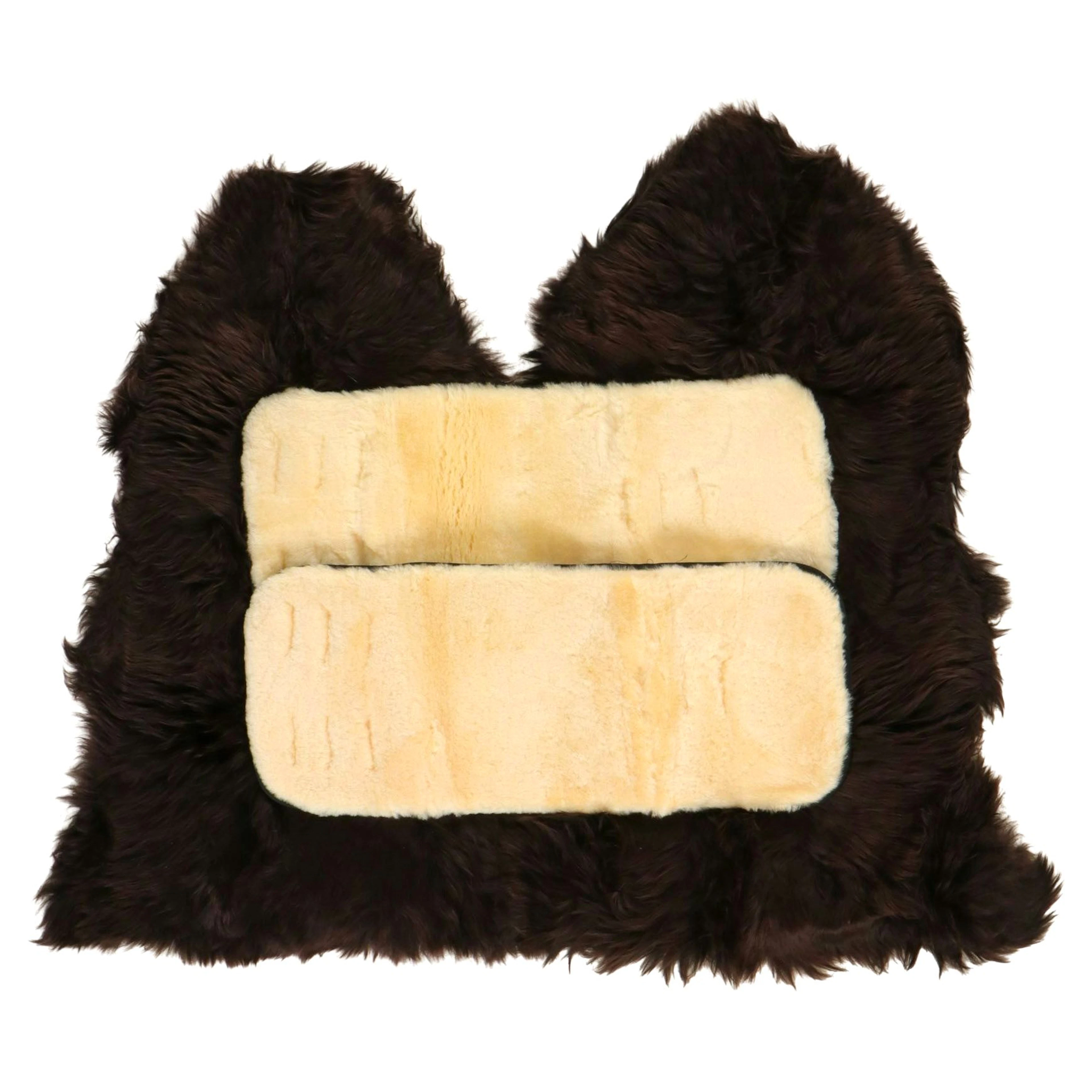 2' x 3' New Zealand Sheepskin Single Pelt Rugs with Lambskin Stroller Liners