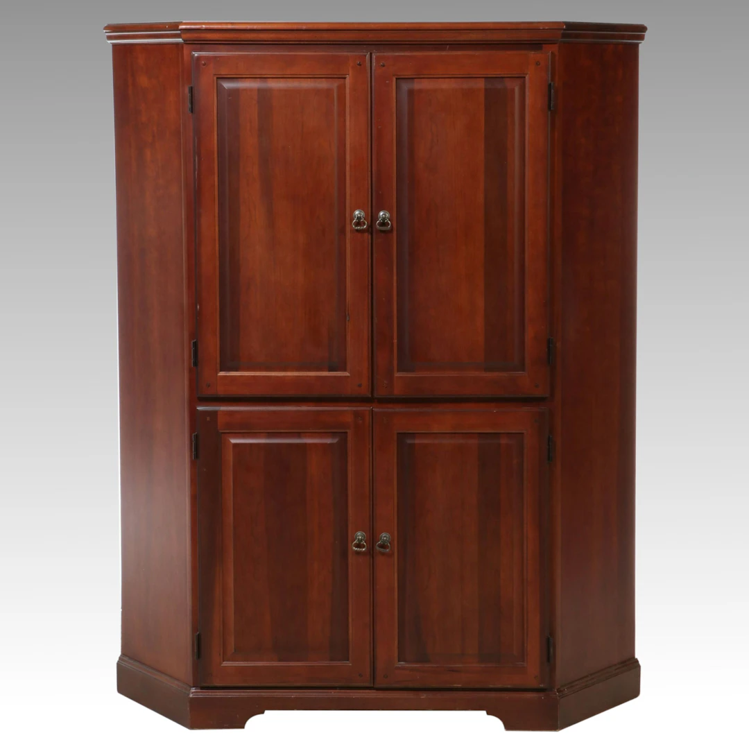 Riverside Furniture Contemporary Cherry Finish Corner Entertainment Armoire