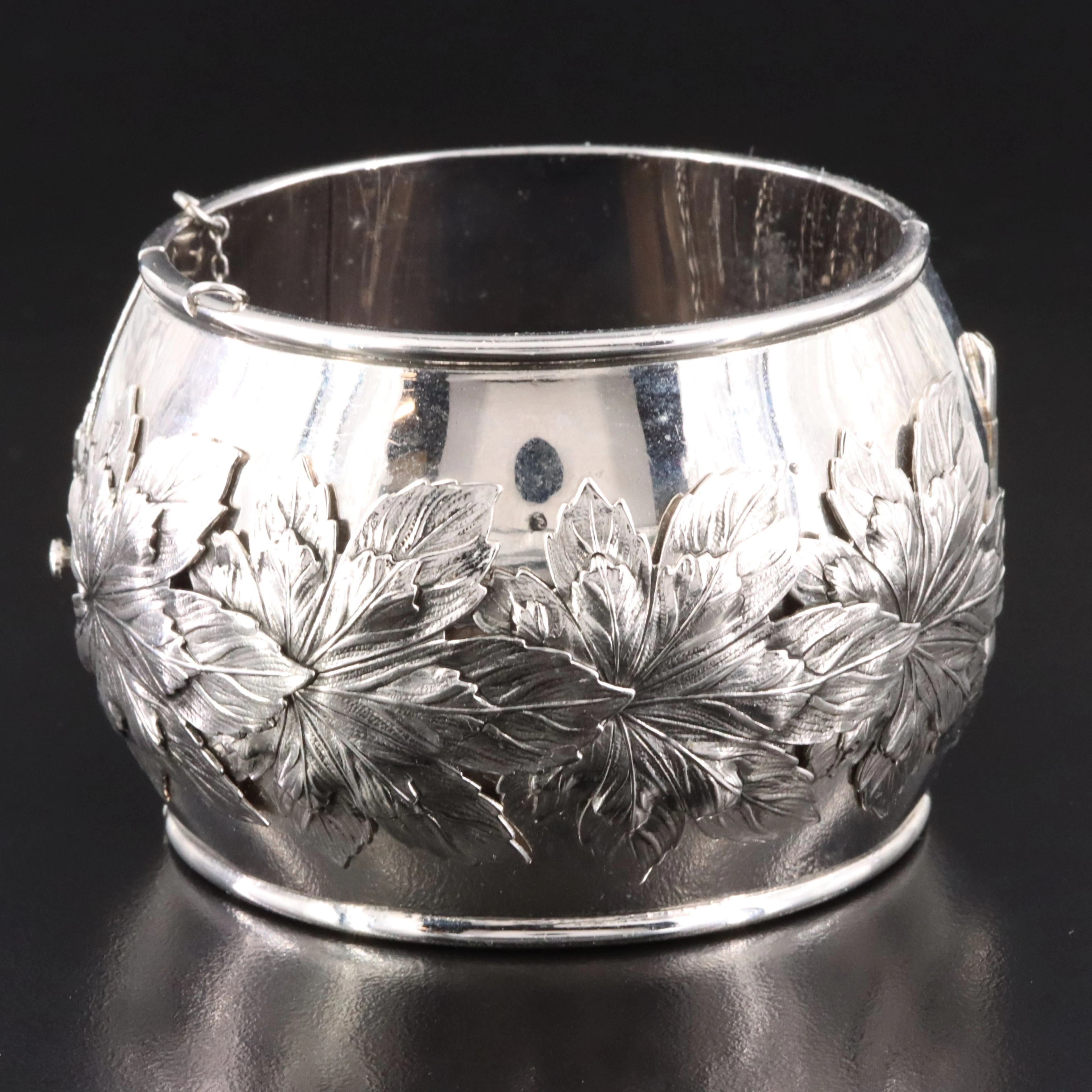 Whiting & Davis Leaf Bangle Bracelet