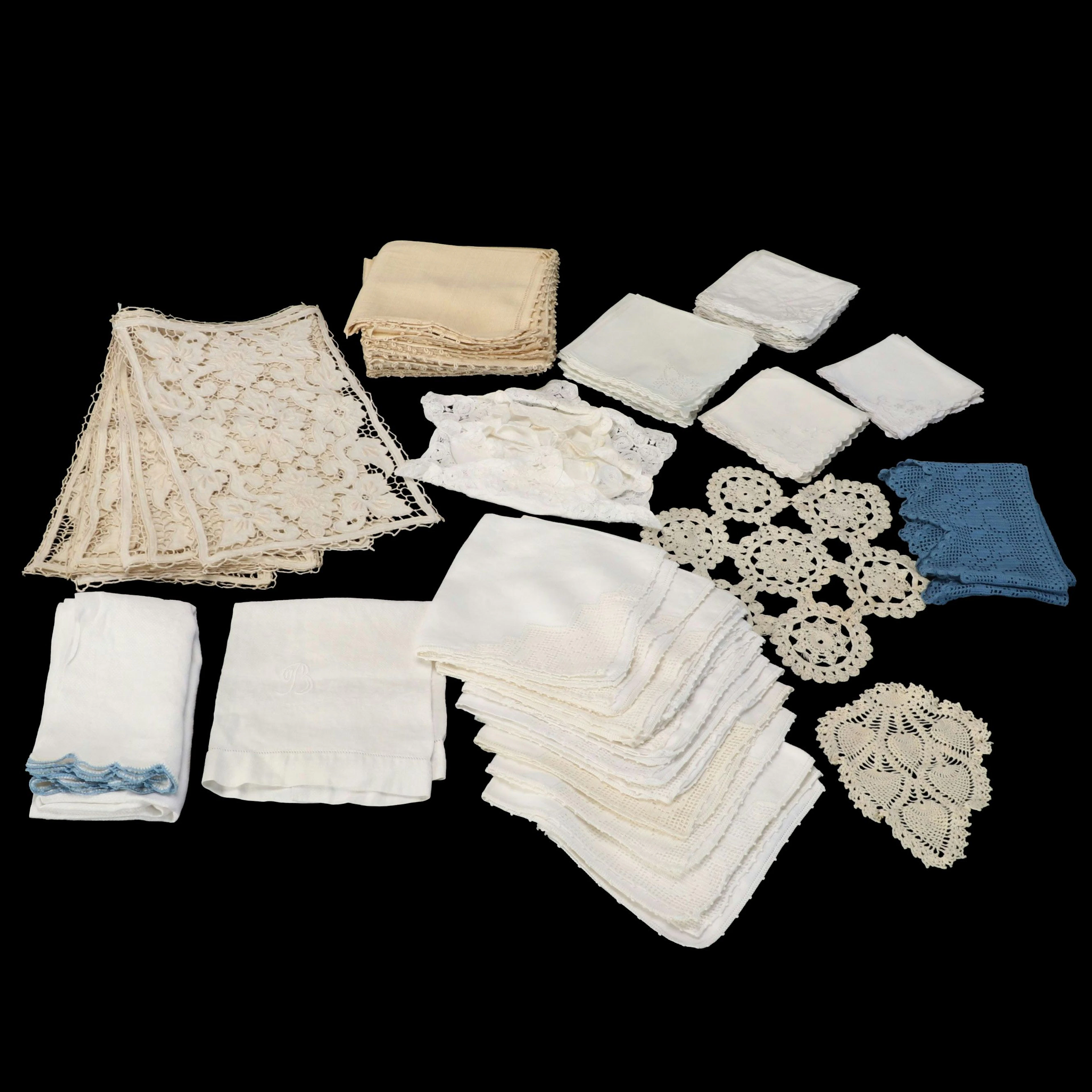 Cutwork Placemats, Crochet Doilies and More Decorative Table Linens, Vintage
