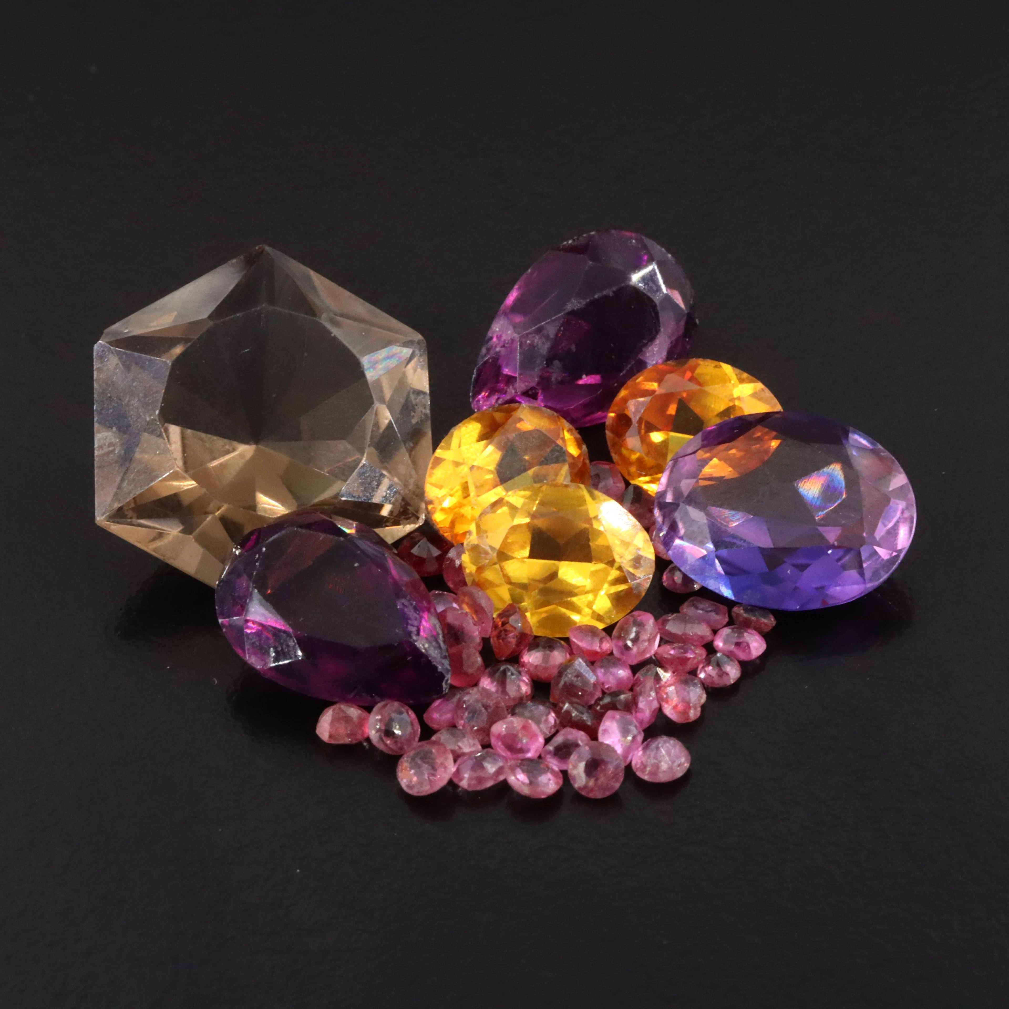 Loose 54.90 CTW Mixed Gemstone Lot Including Smoky Quartz