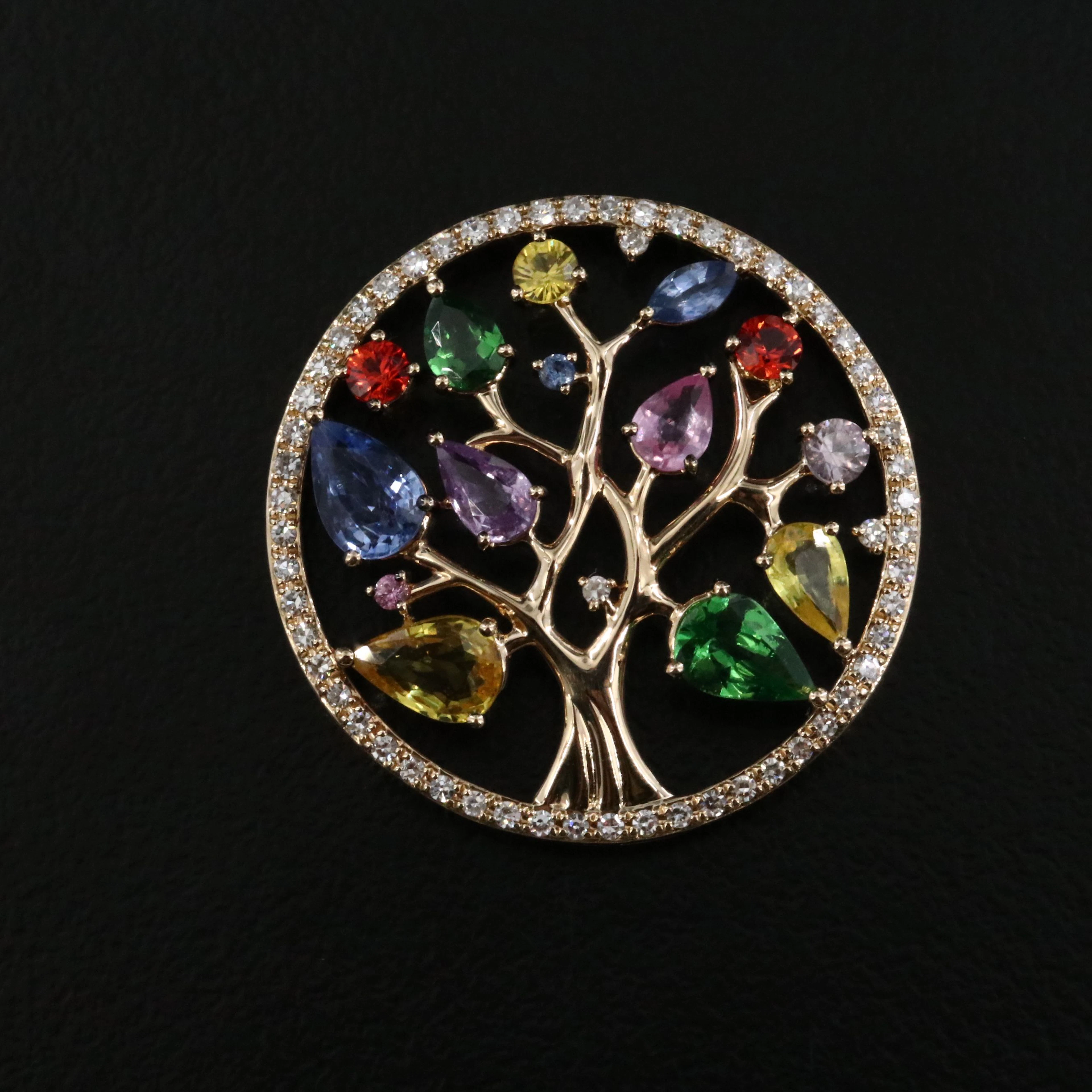 EFFY 14K Sapphire, Tsavorite and Diamond Tree of Life Pendant