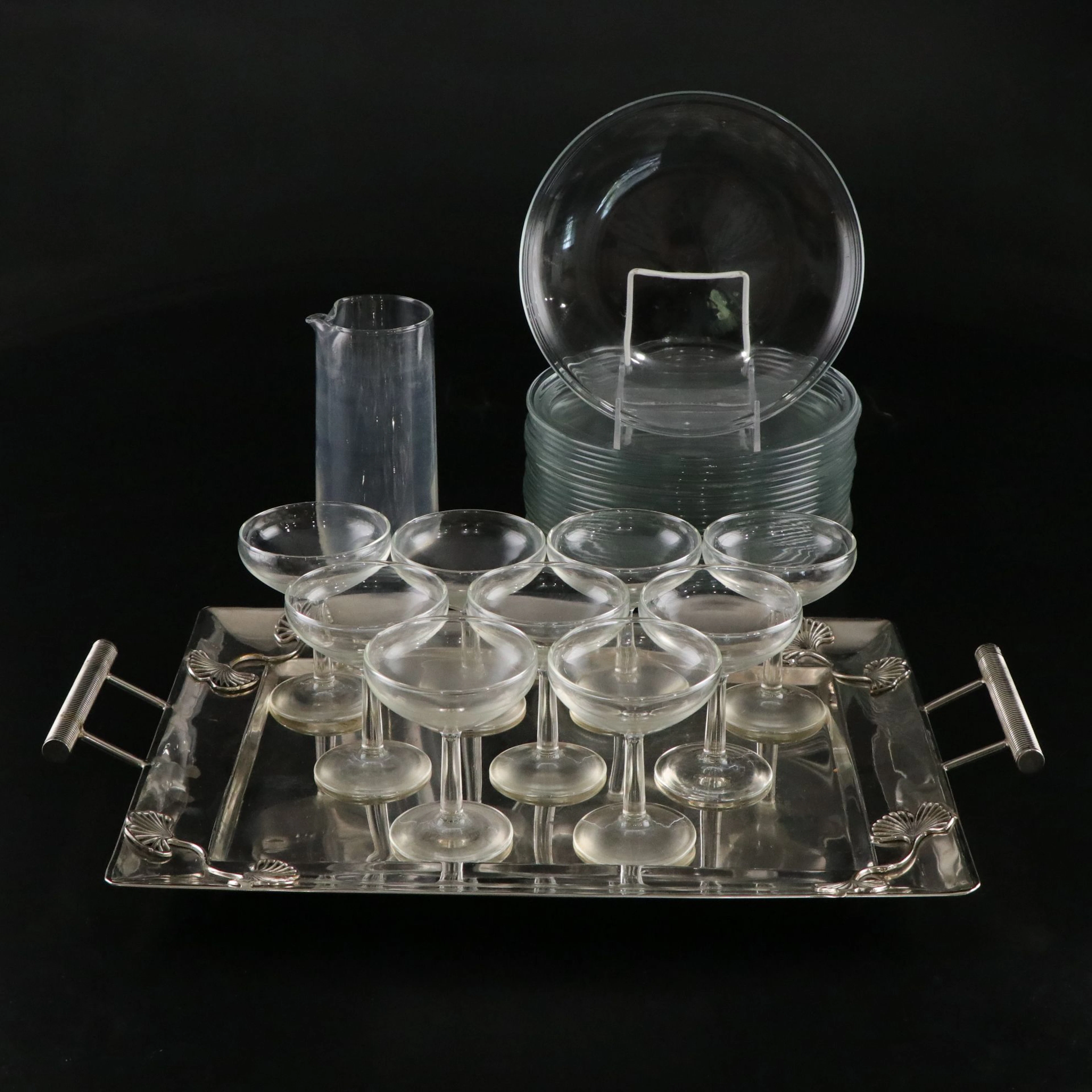 Anchor Hocking "La Reine" Sherbet Glasses, Ginkgo Leaf Tray and More