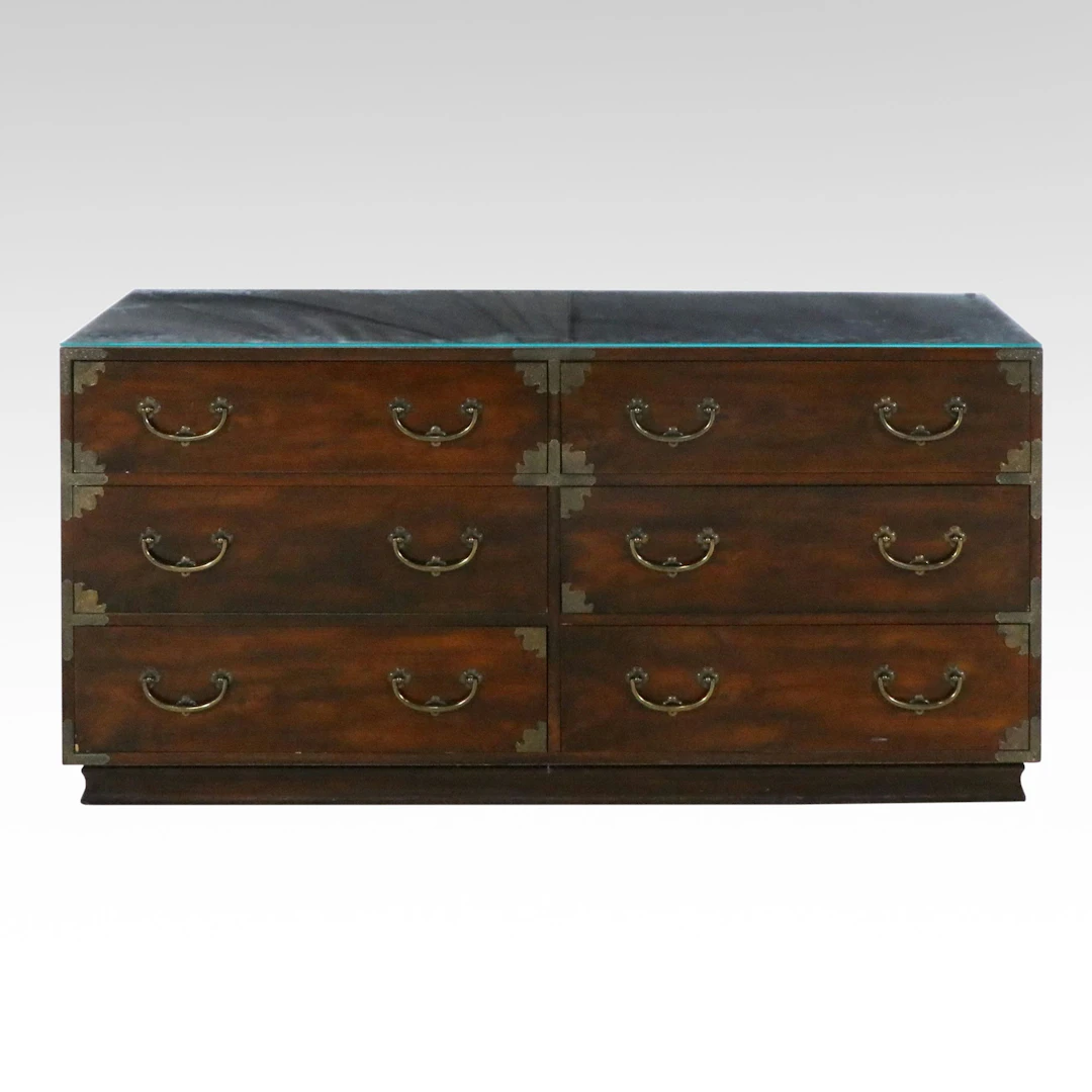 Chinese Style Brass Mounted Chest of Drawers, Late 20th Century