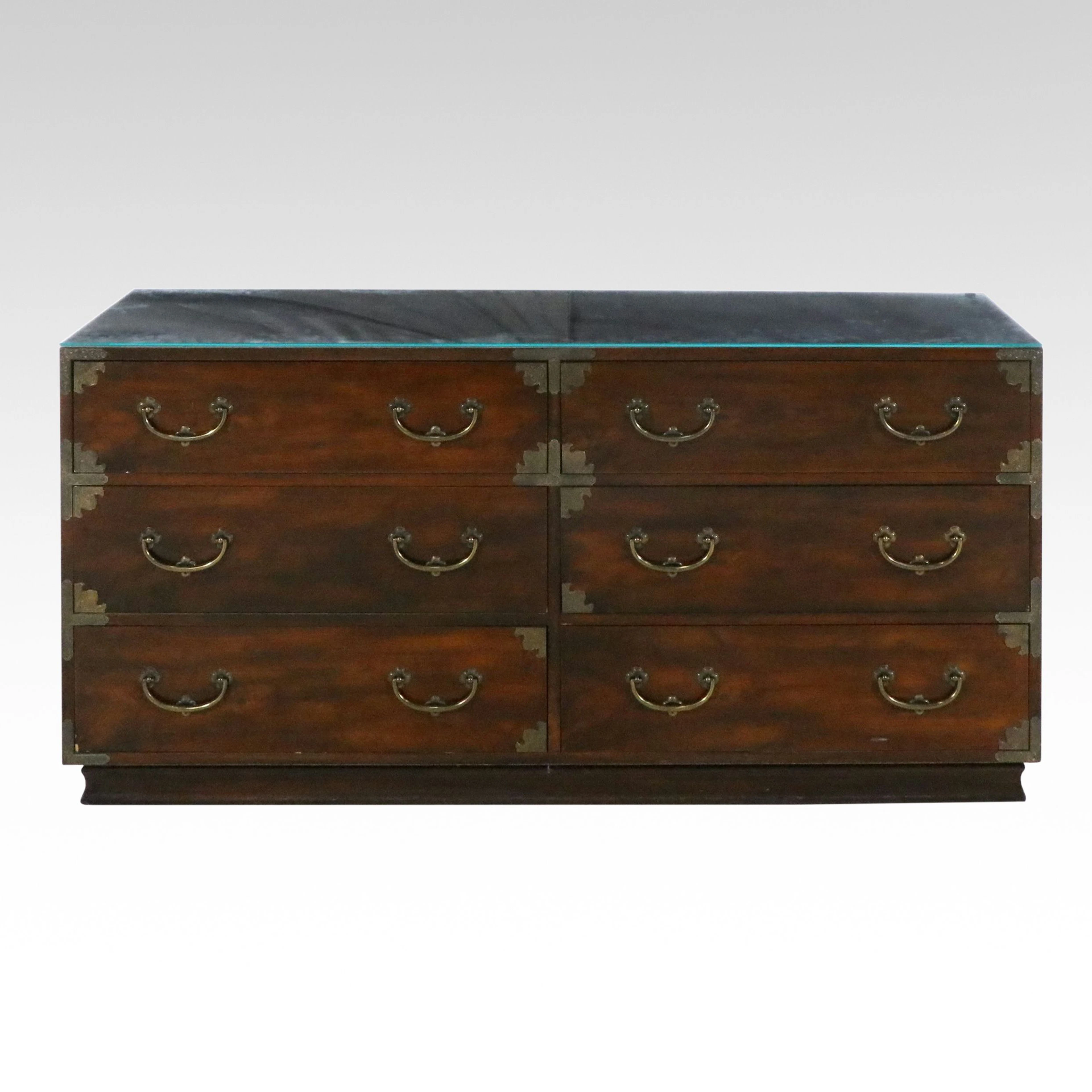 Chinese Style Brass Mounted Chest of Drawers, Late 20th Century