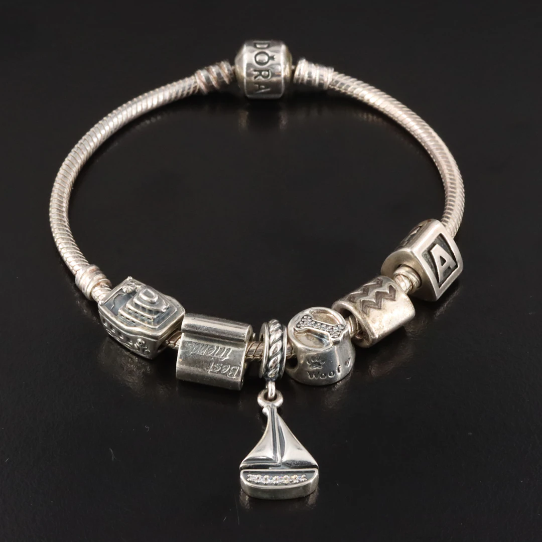 Pandora Sterling CZ Charm Bracelet