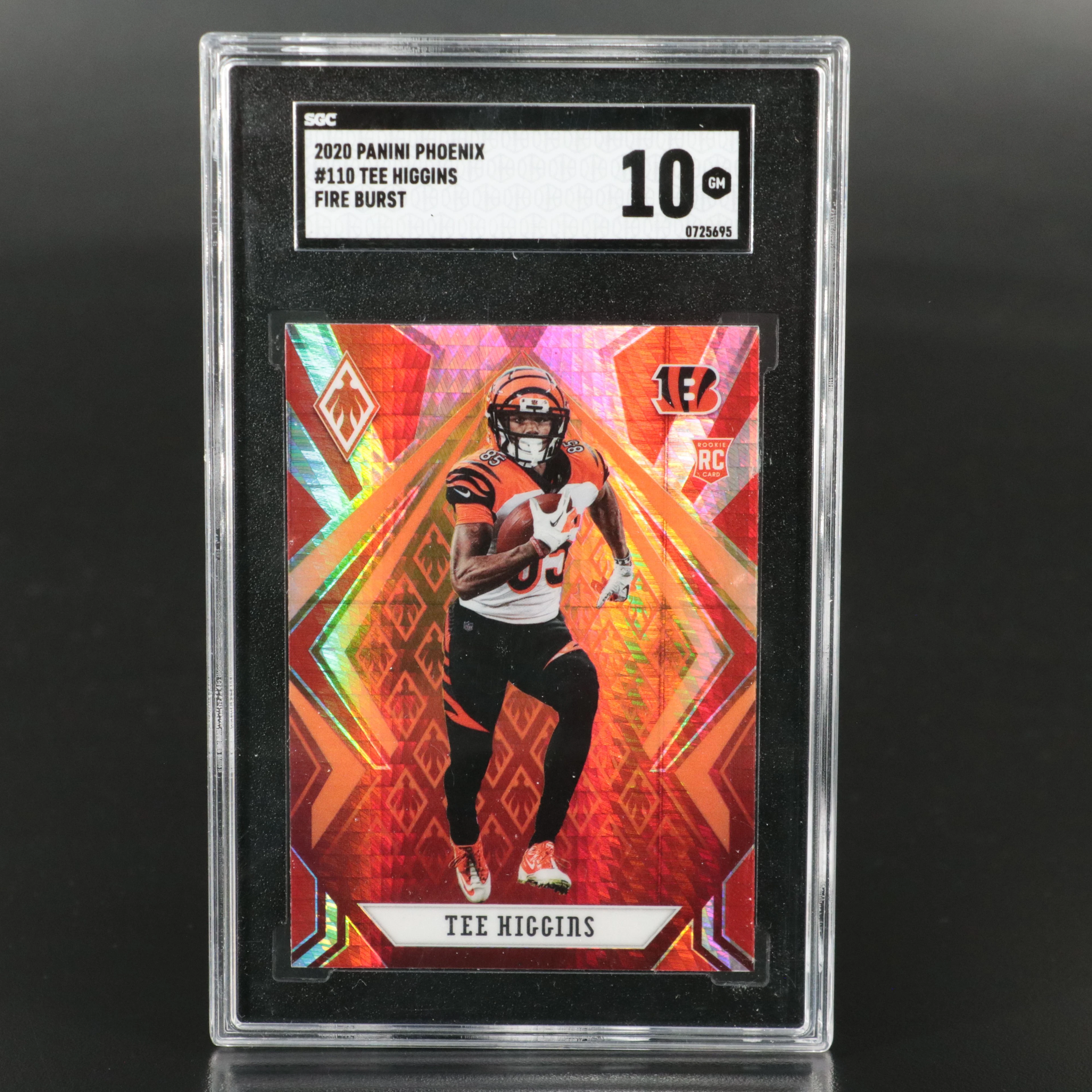2020 Phoenix Tee Higgins Cincinnati Bengals Fire Burst Rookie Card