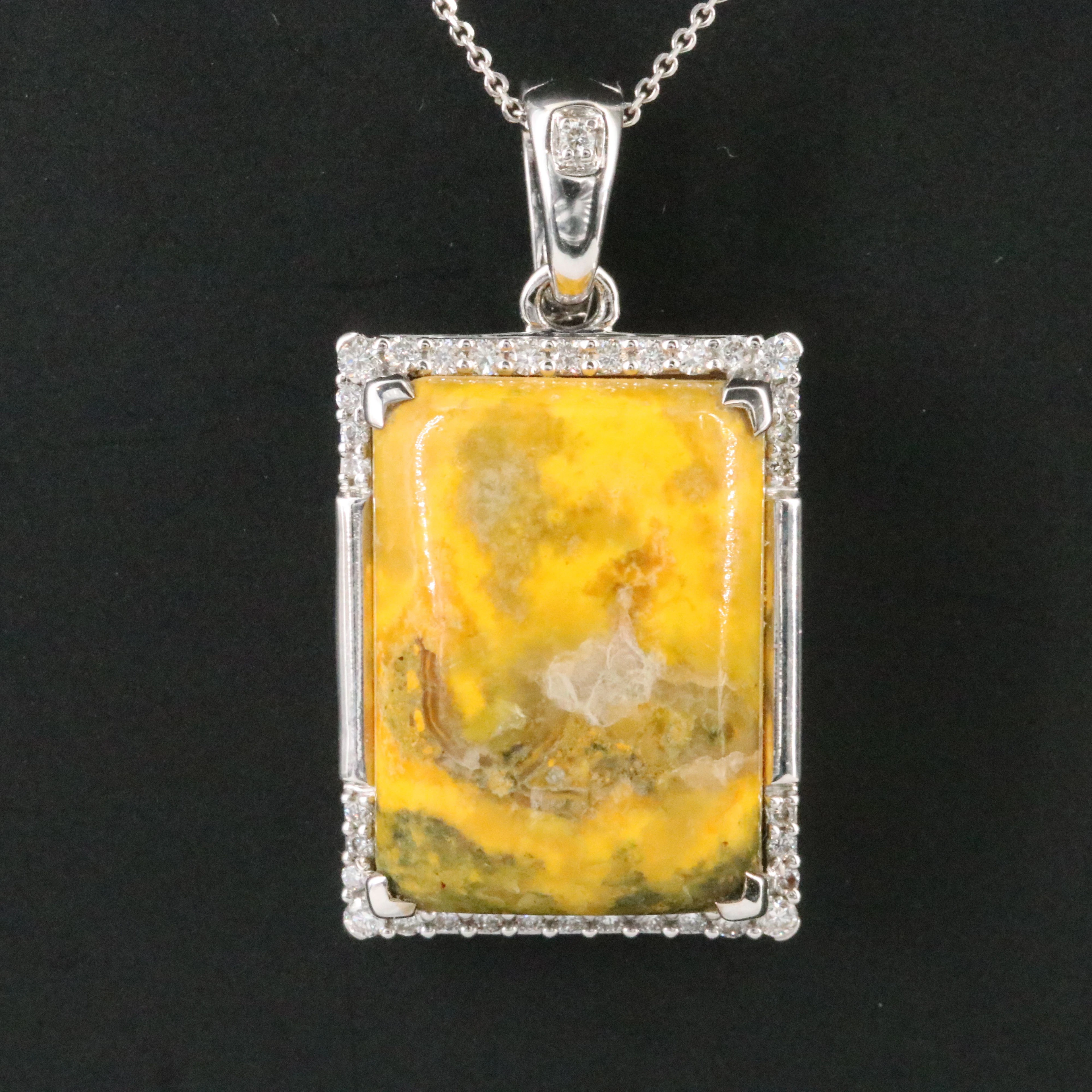 Chromia 18K Jasper and Diamond Enhancer Pendant Necklace
