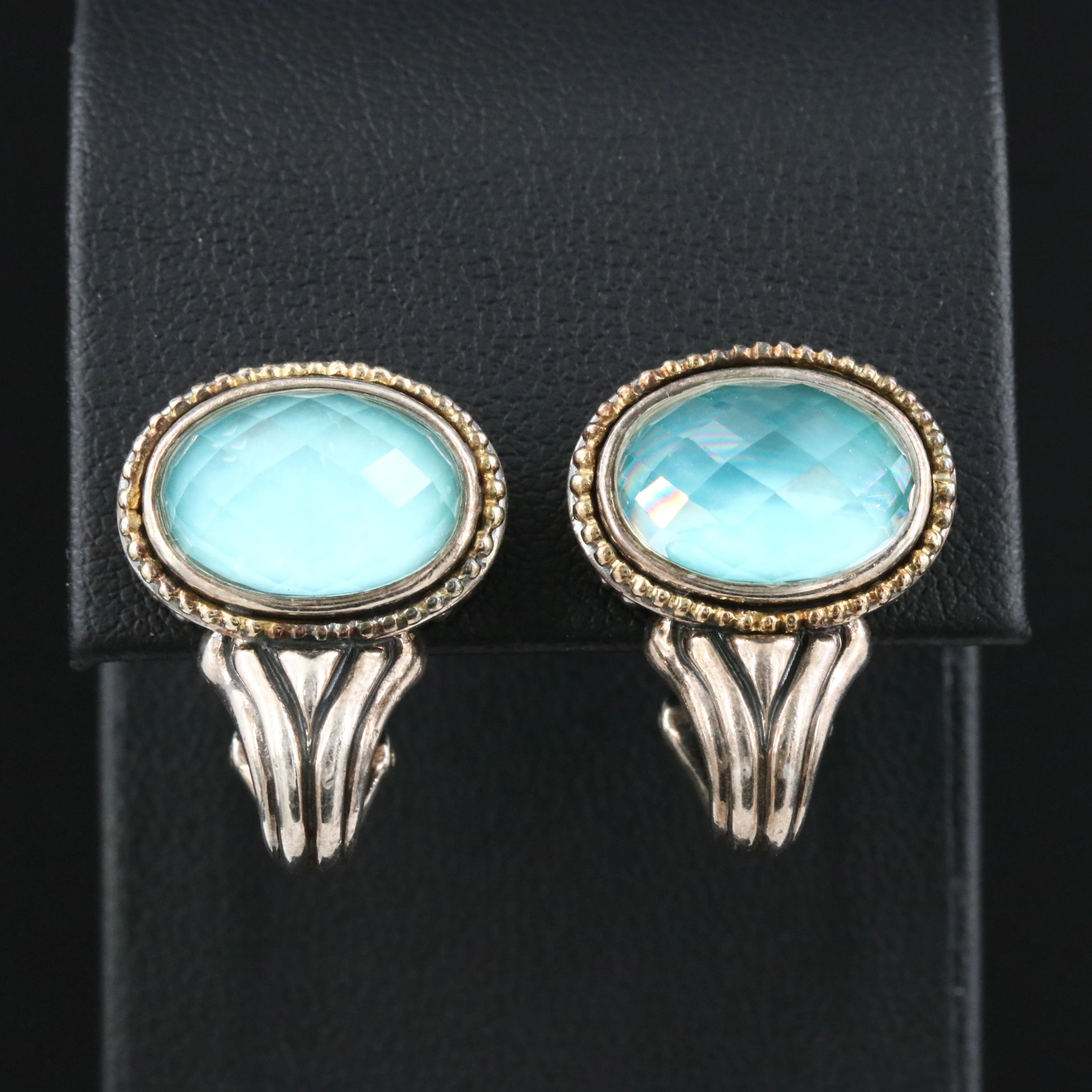 Lagos Caviar Sterling and Quartz Earrings with 18K Accents
