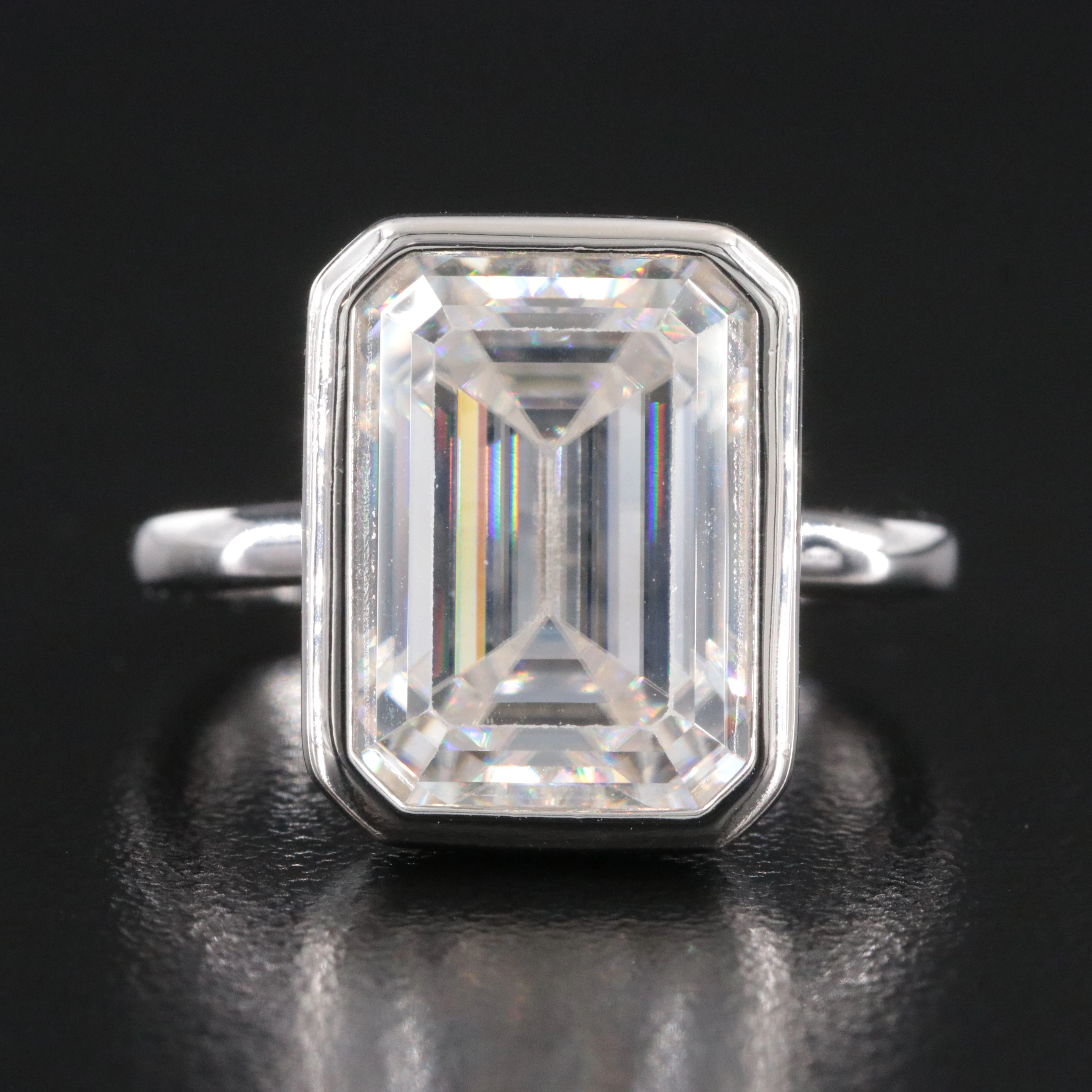 Sterling Moissanite Solitaire Ring
