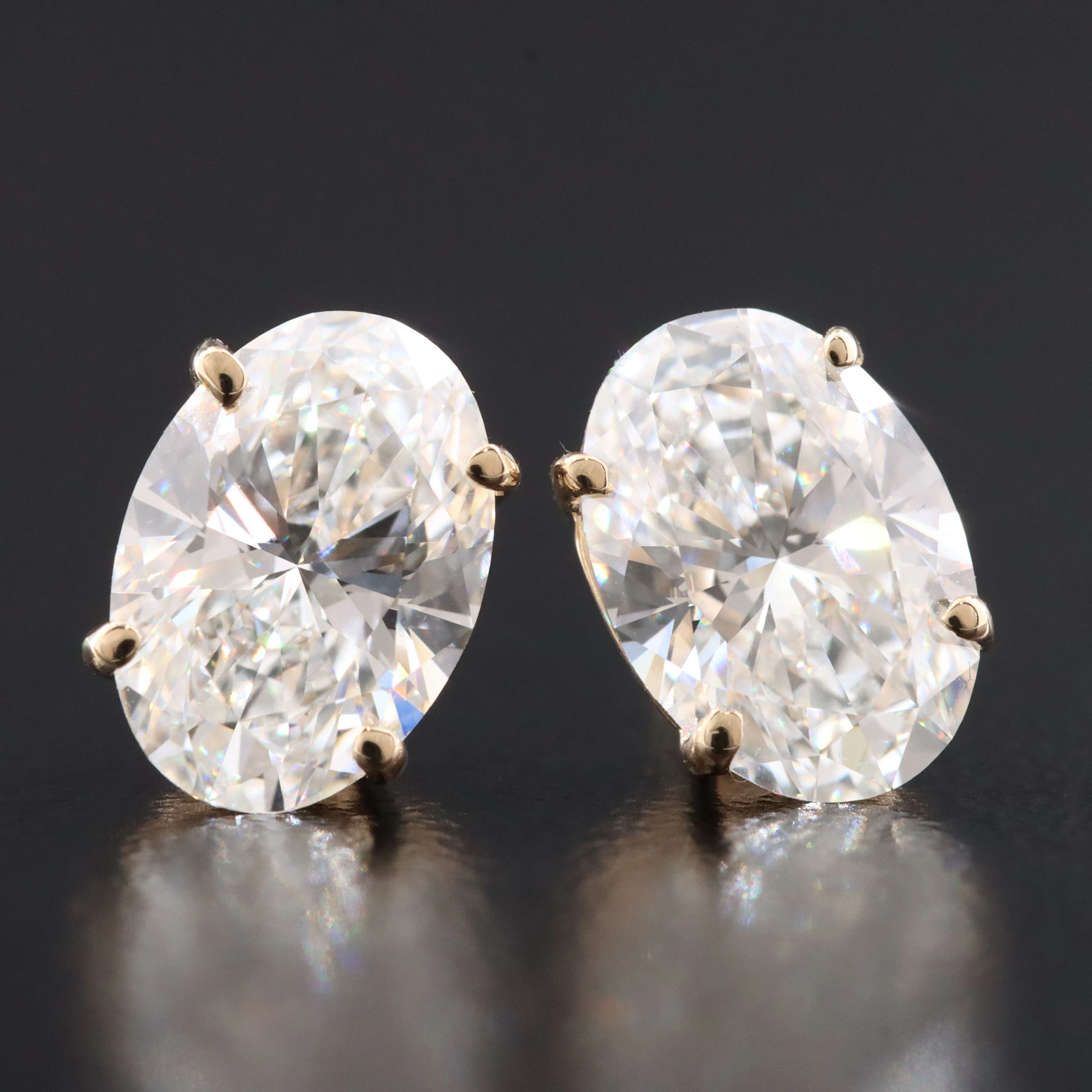 14K 2.94 CTW Lab Grown Diamond Solitaire Earrings with IGI Report