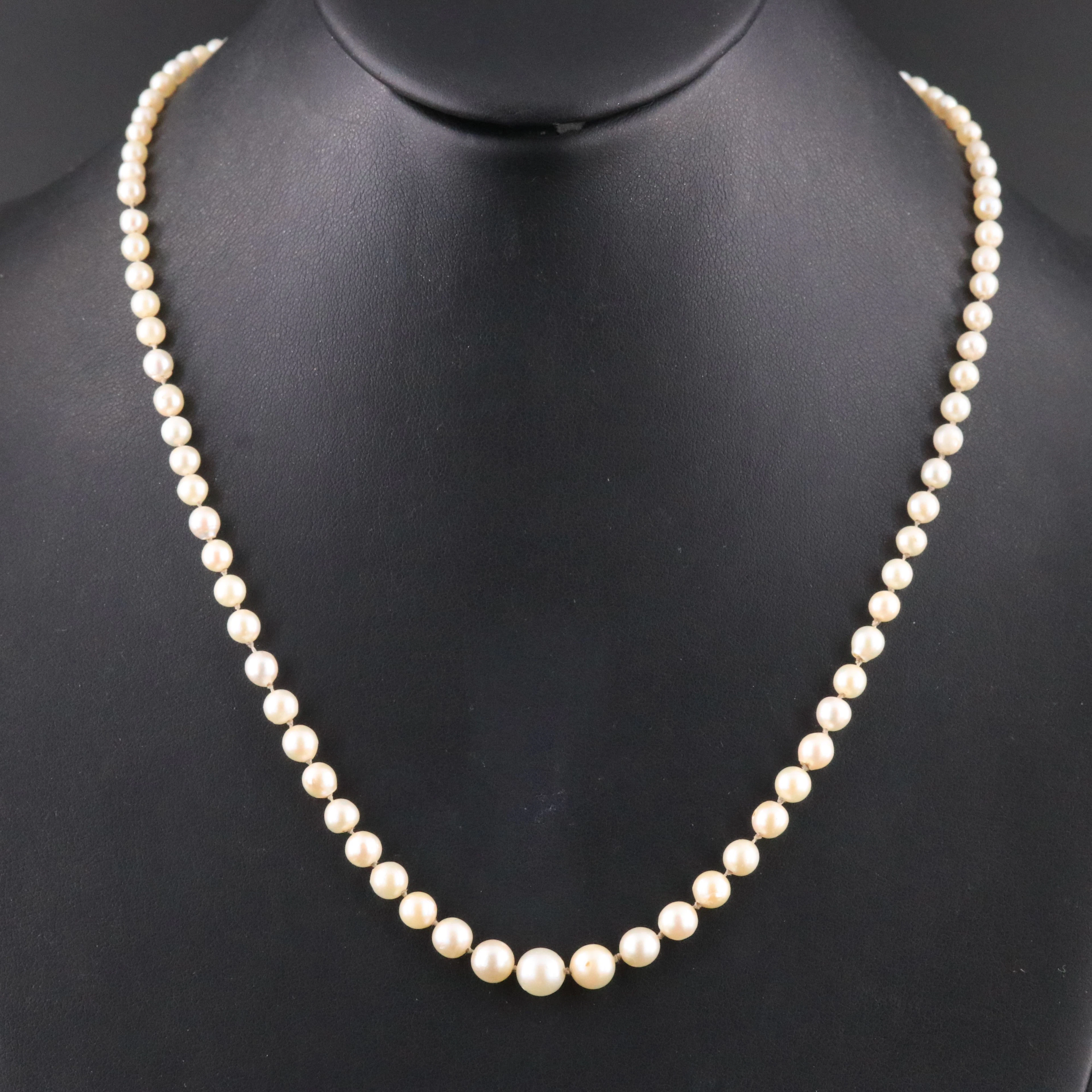 Graduated Pearl Necklace with Sterling Clasp