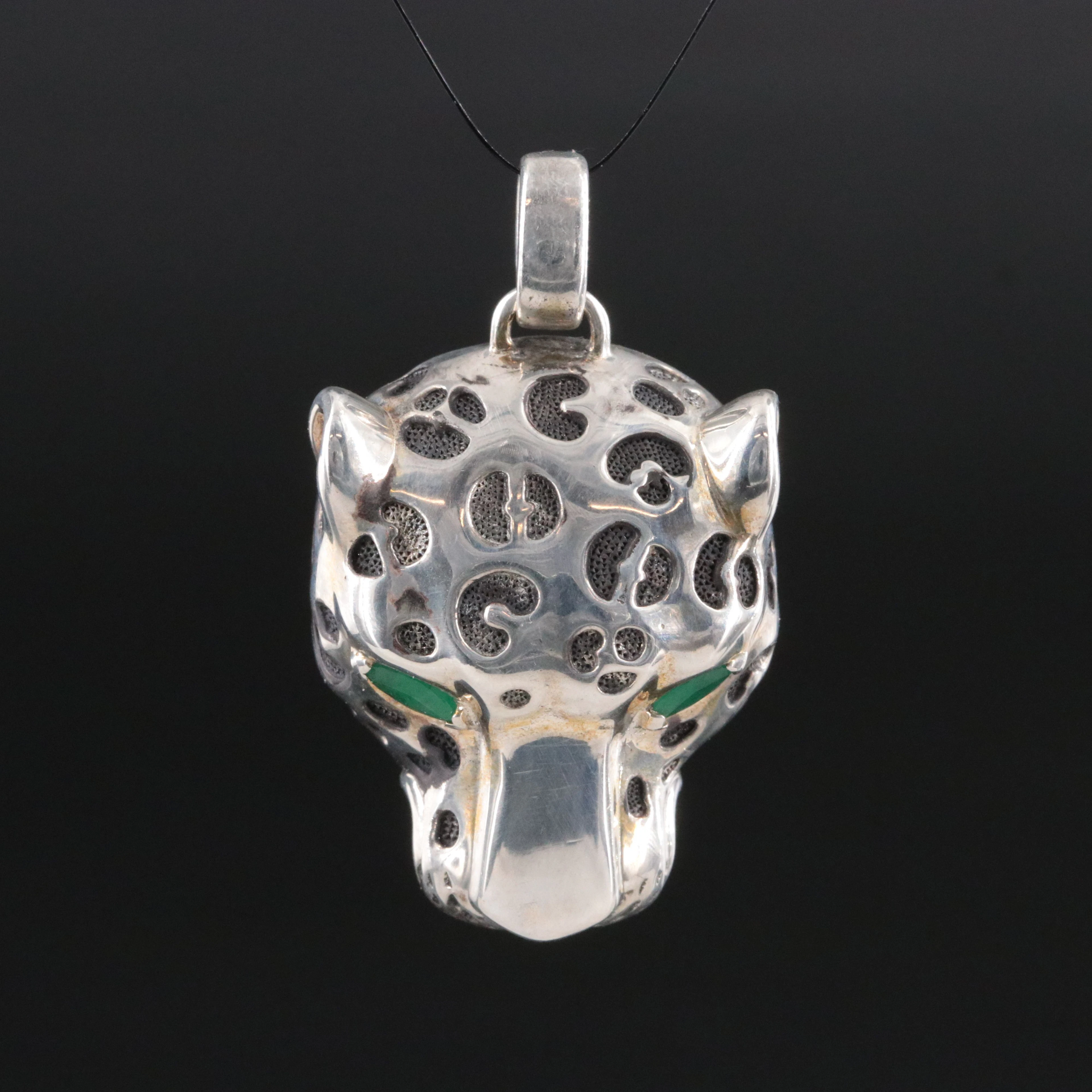EFFY Sterling Emerald Leopard Pendant