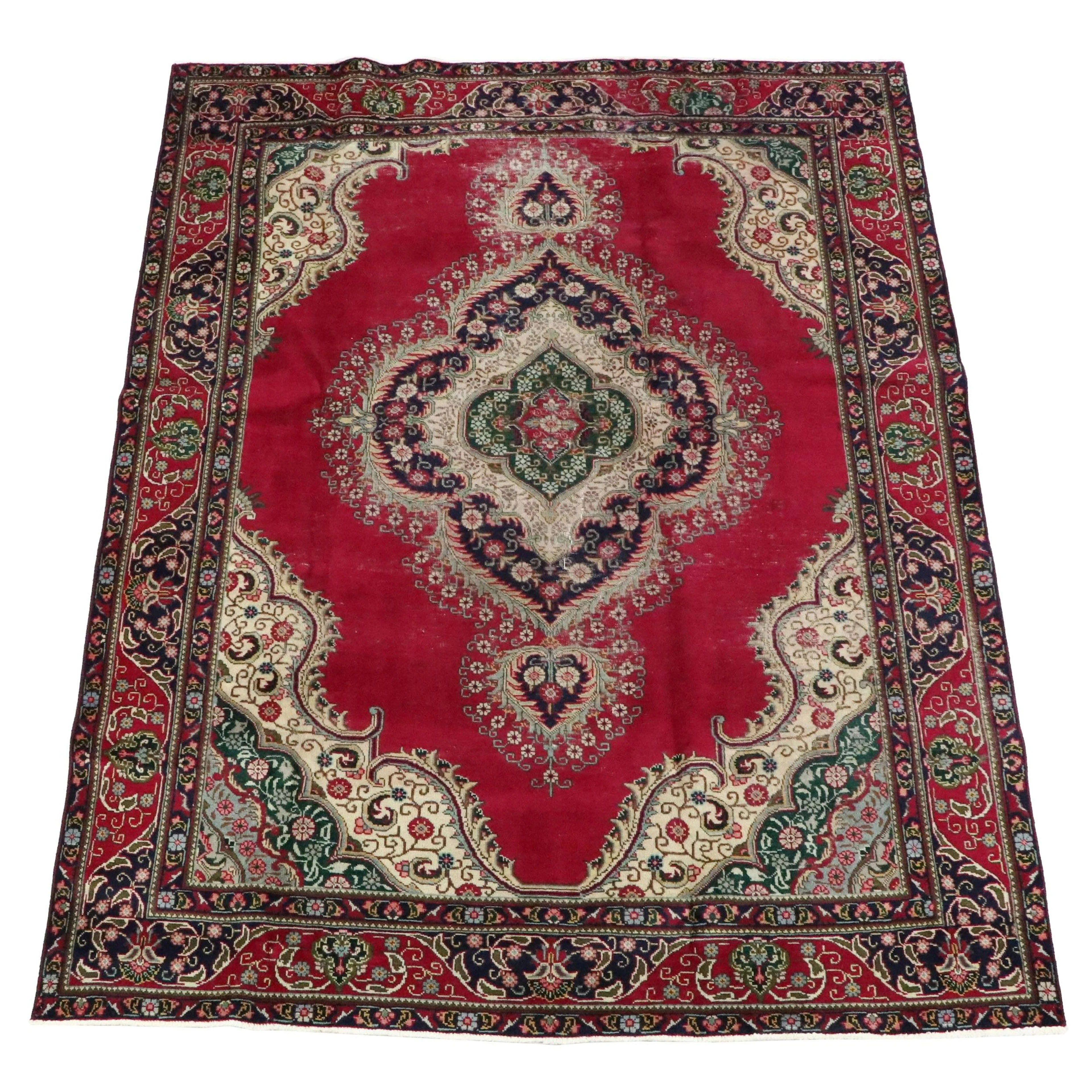 7'8 x 10'1 Hand-Knotted Persian Hamadan Style Area Rug