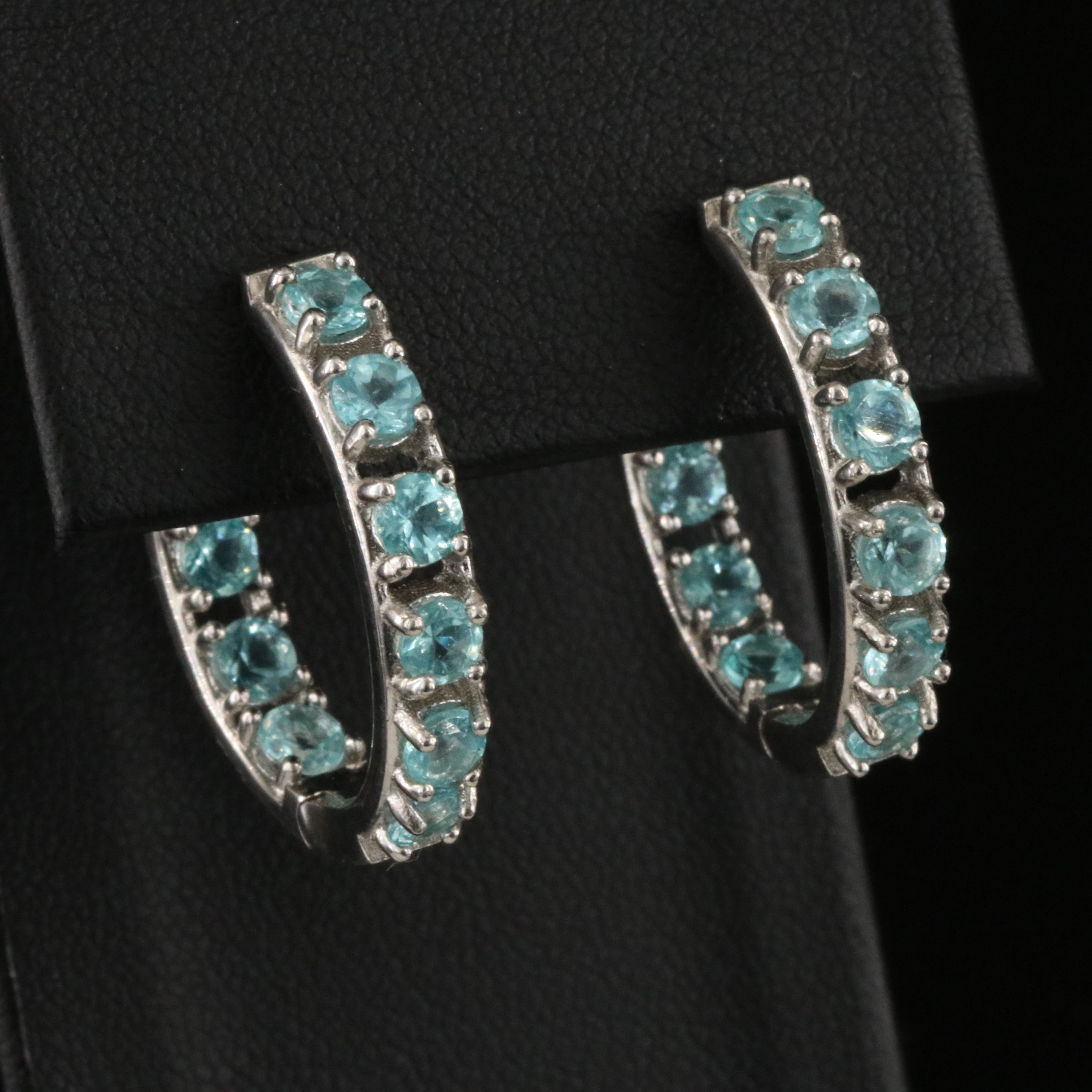 Sterling Apatite Inside-Out Hoop Earrings
