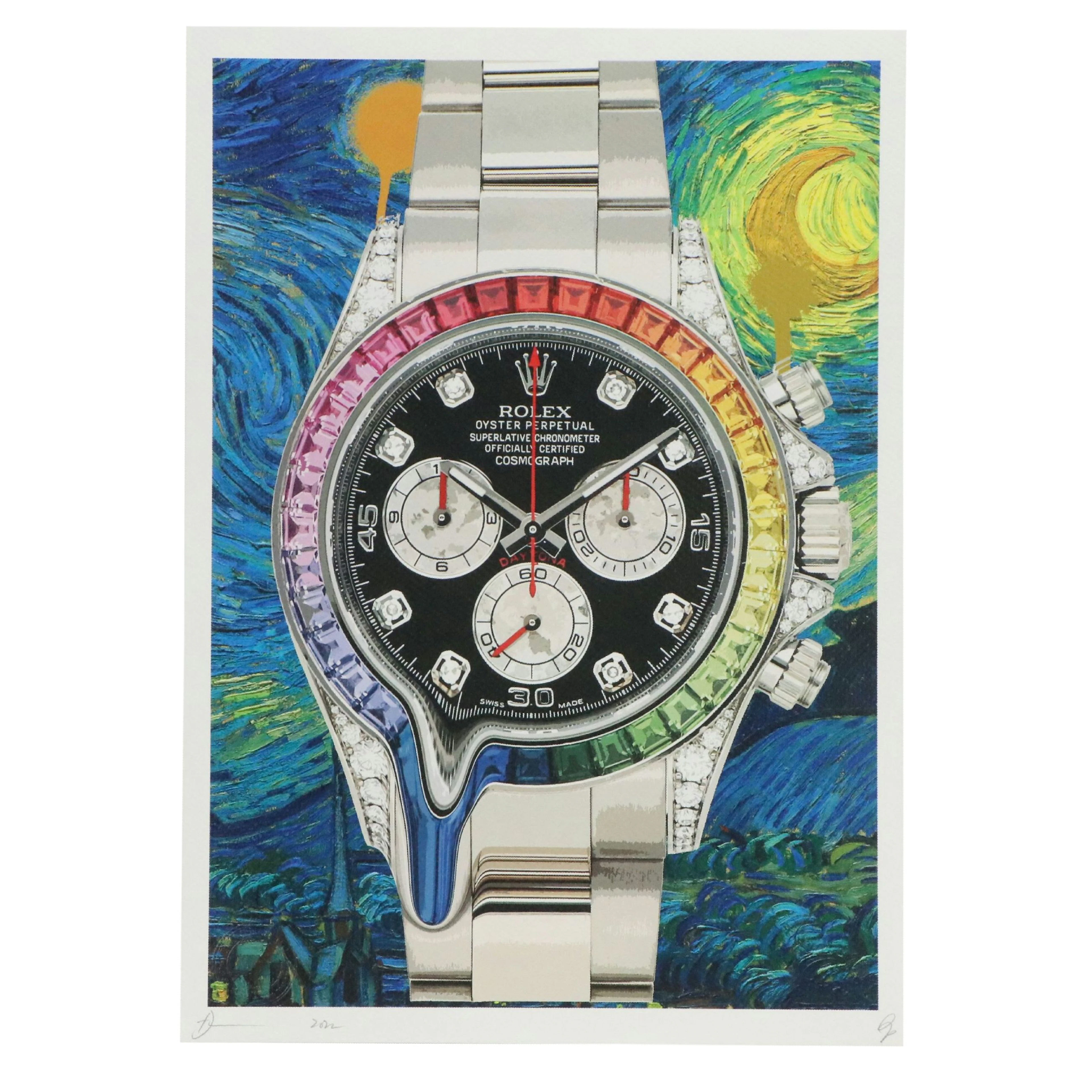 Death NYC Offset Litho Pop Art Featuring Rolex x Van Gogh, 2022