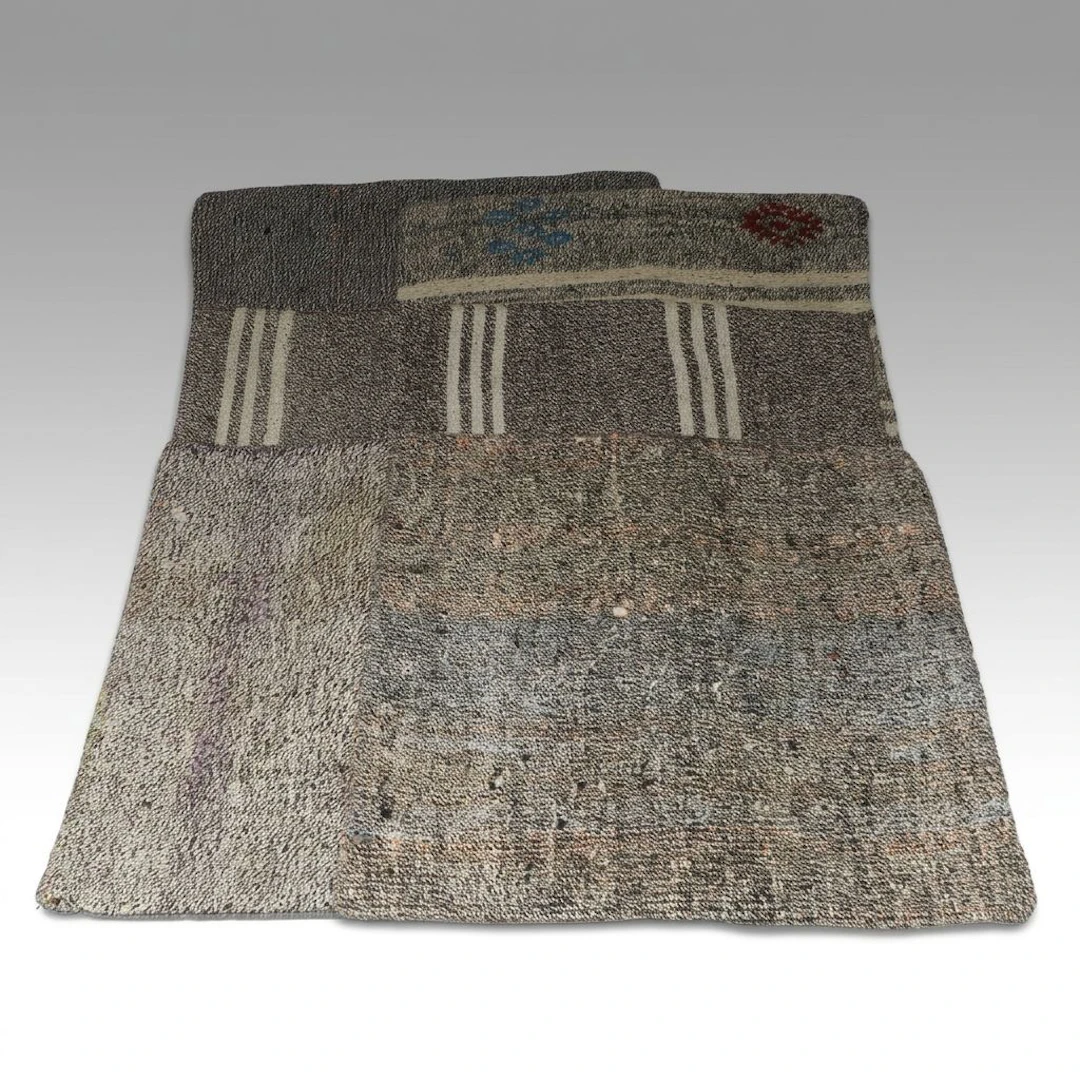 Turkish Overdyed Handwoven Rug Faced Pillow Covers
