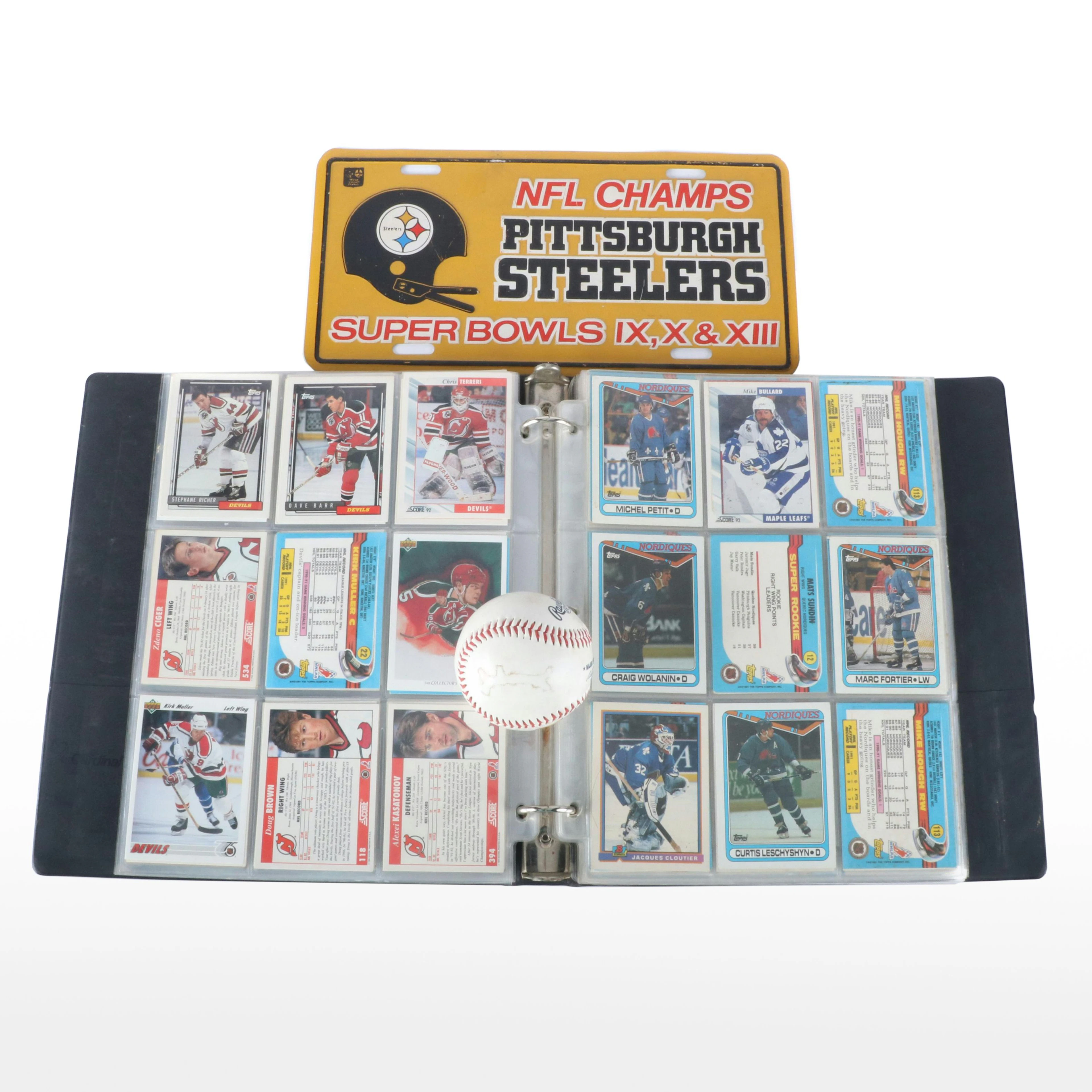 Album of Over 300 Hockey Cards and Pittsburgh Sports Memorabilia