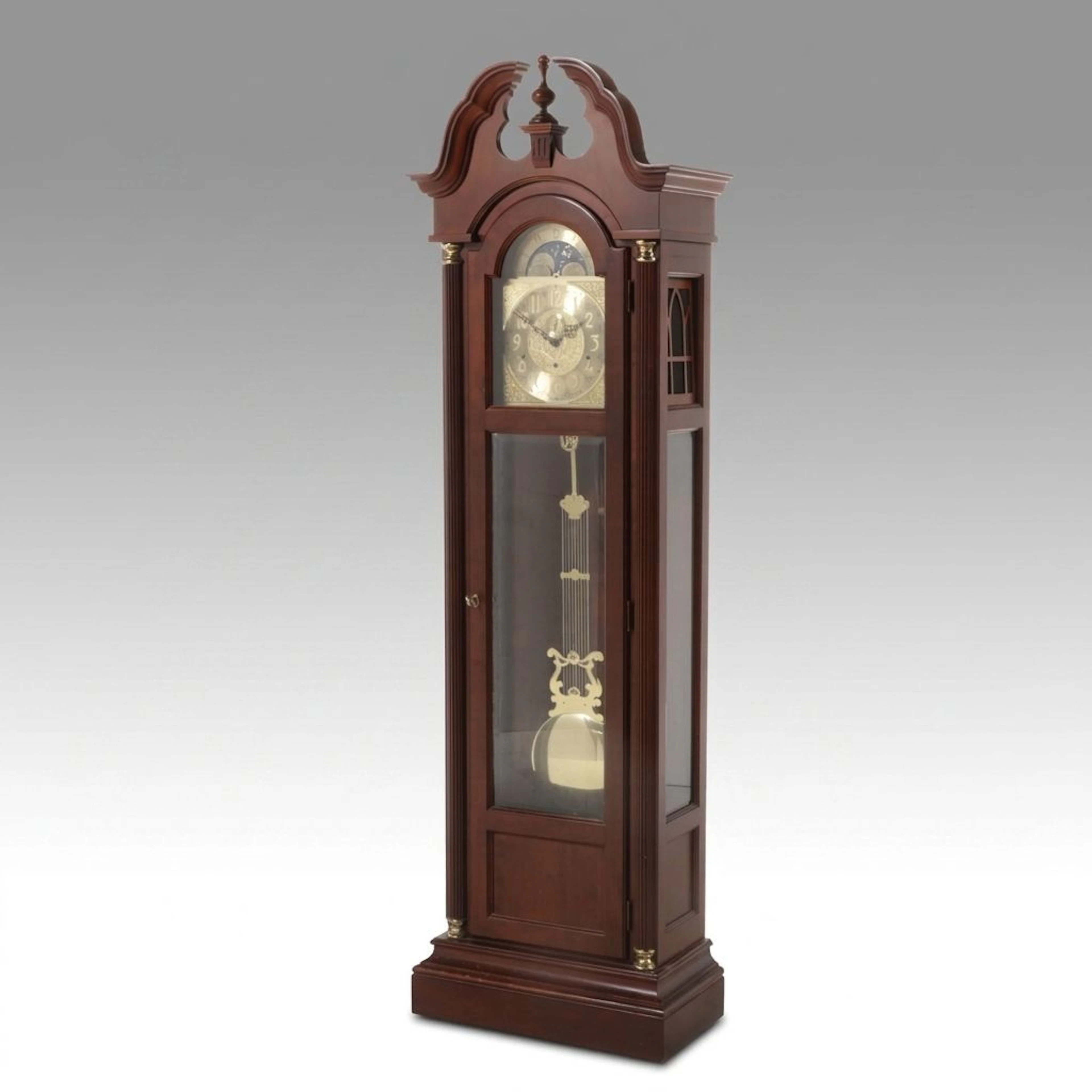 Ridgeway Federal Style Walnut Grandfather Clock, Late 20th Century
