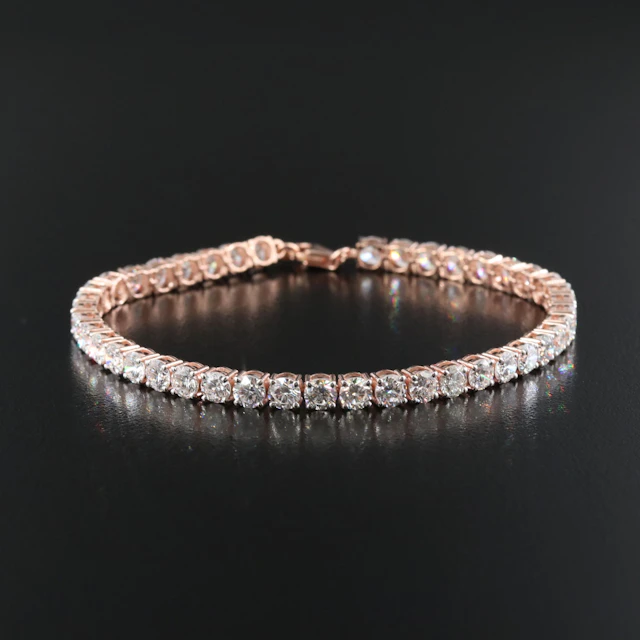 14K Rose Gold 10.39 CTW Lab Grown Diamond Line Bracelet