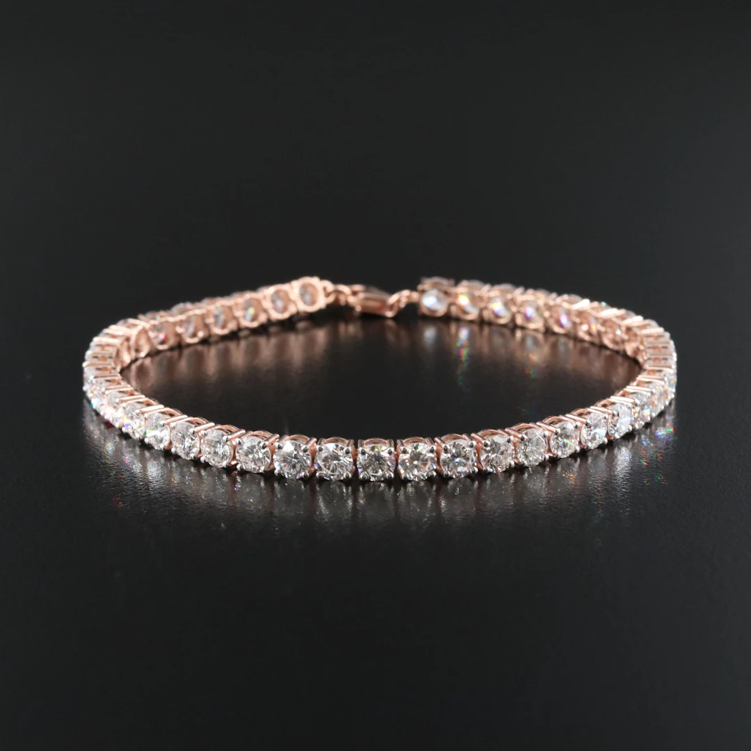 14K Rose Gold 10.39 CTW Lab Grown Diamond Line Bracelet