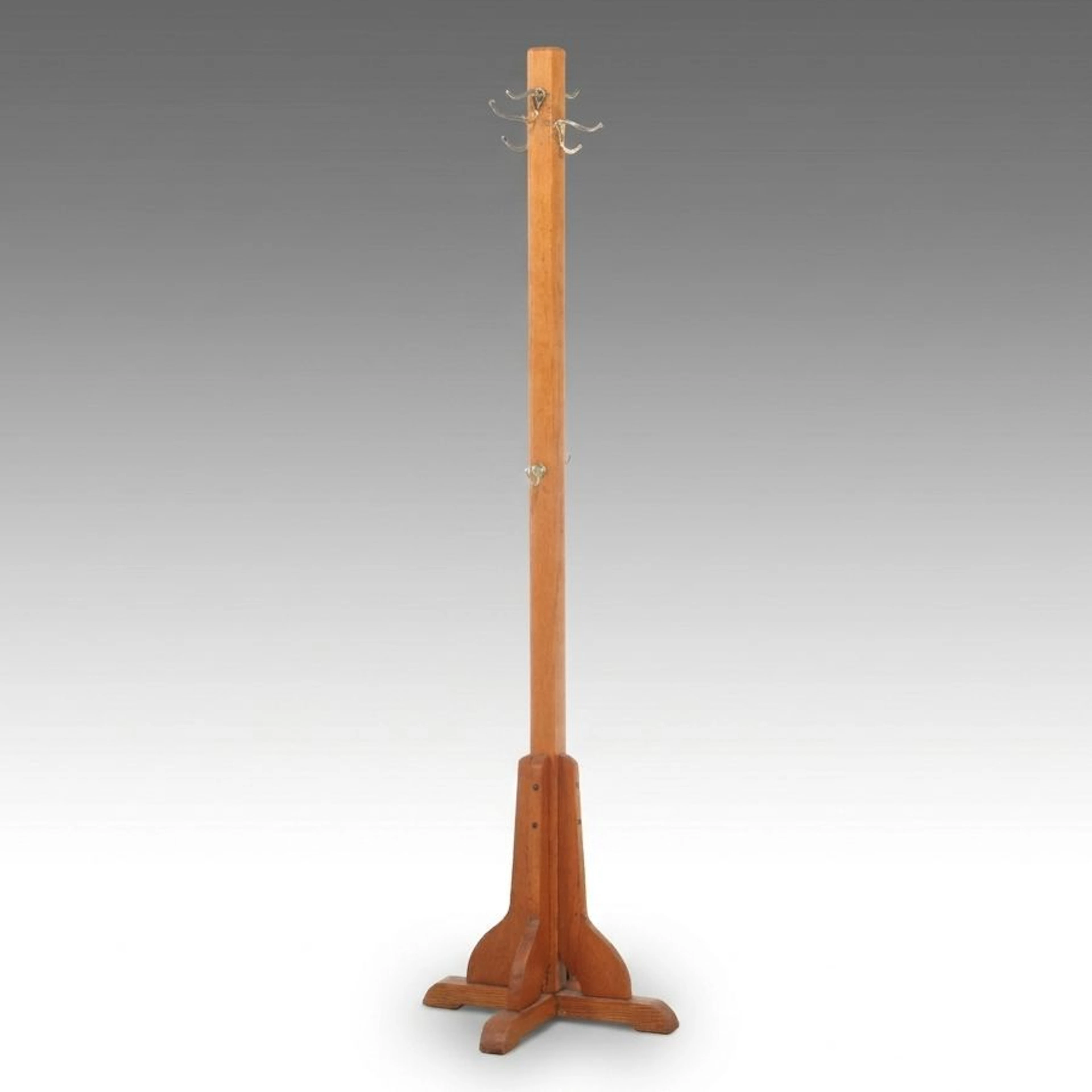 Arts & Crafts Style Oak Coat Rack, 20th Century