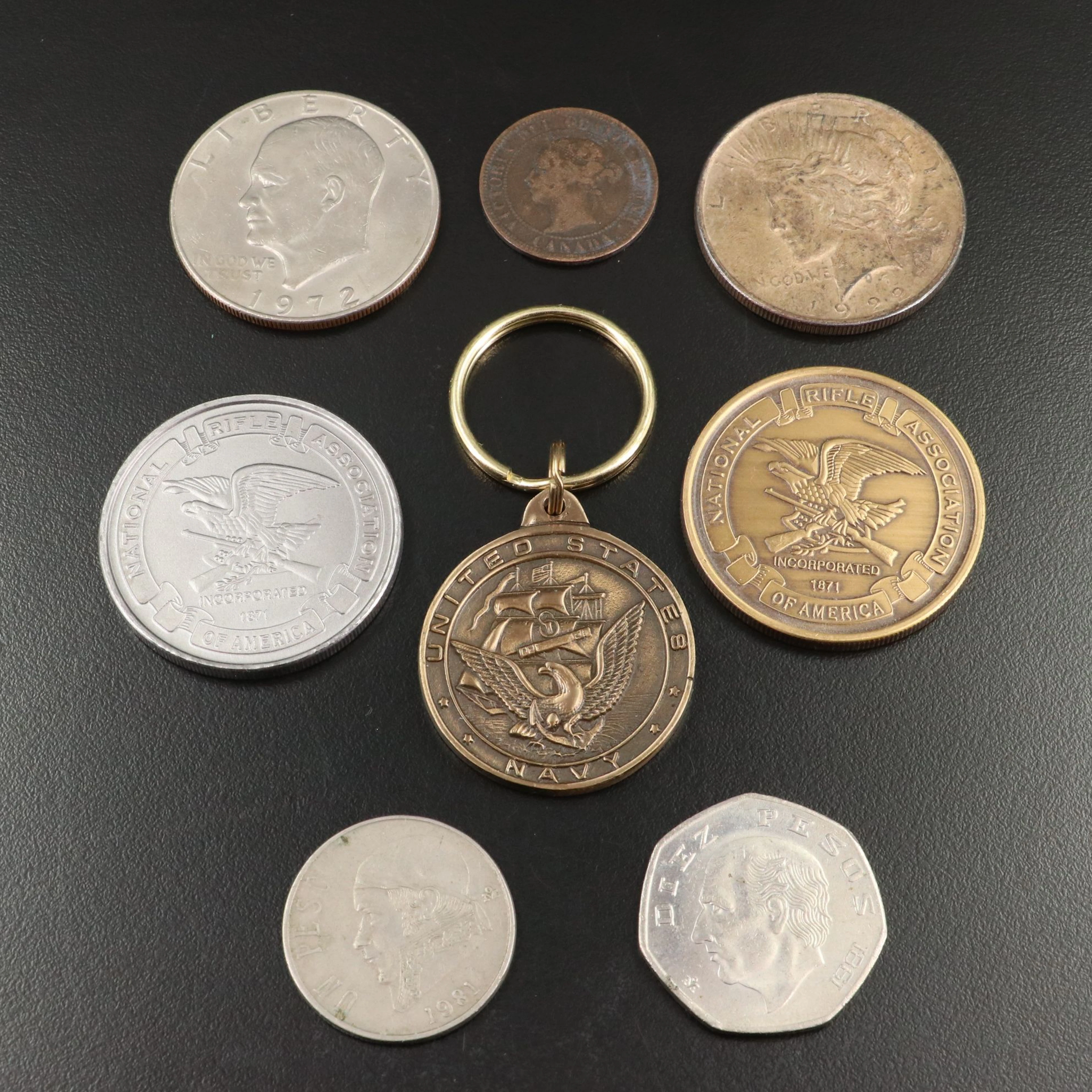 1922 Peace Silver Dollar, Eisenhower Dollar, Foreign Coins and More
